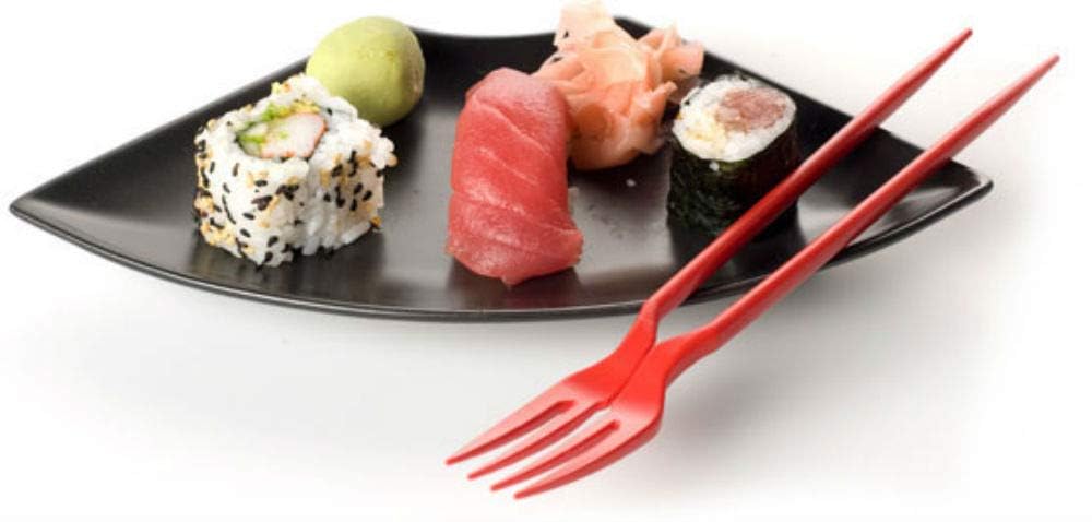 The Chork - 2-in-1 Chopsticks and Fork Hybrid Utensils (Red, 24-Pack) - Perfect for Asian Cuisine, Takeout, Picnics & Parties