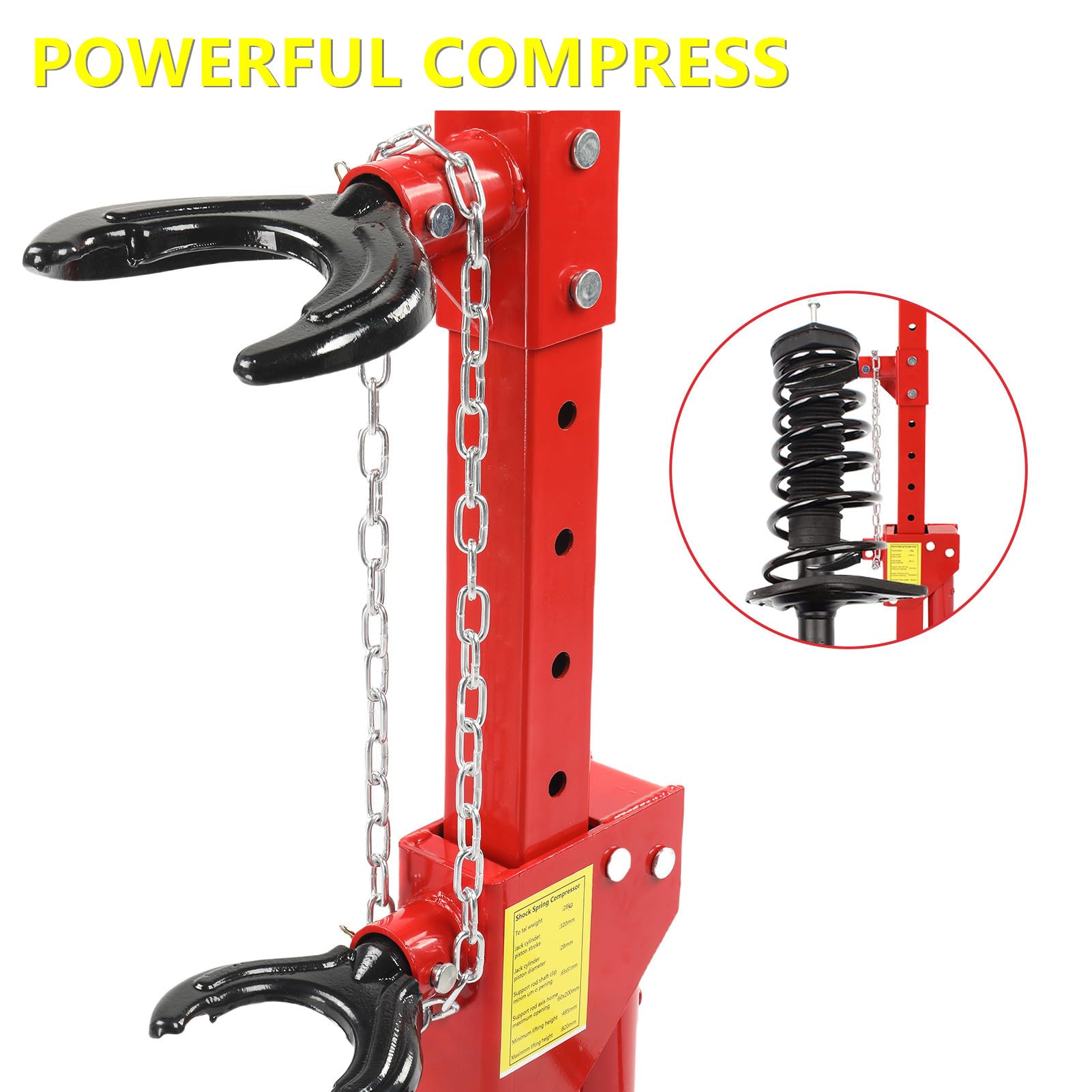 3 Ton Hydraulic Strut Spring Compressor Tool with 4 Snap Joints (6600lbs Capacity) - Professional Auto Repair Equipment for Coil Spring Replacement & Suspension Maintenance | Ideal for Mechanics, DIY Car Enthusiasts & Garage Use