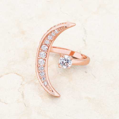 0.75 Carat Cubic Zirconia Rose Gold Delicate Ring for Women - Elegant Wedding, Engagement & Everyday Jewelry Gift