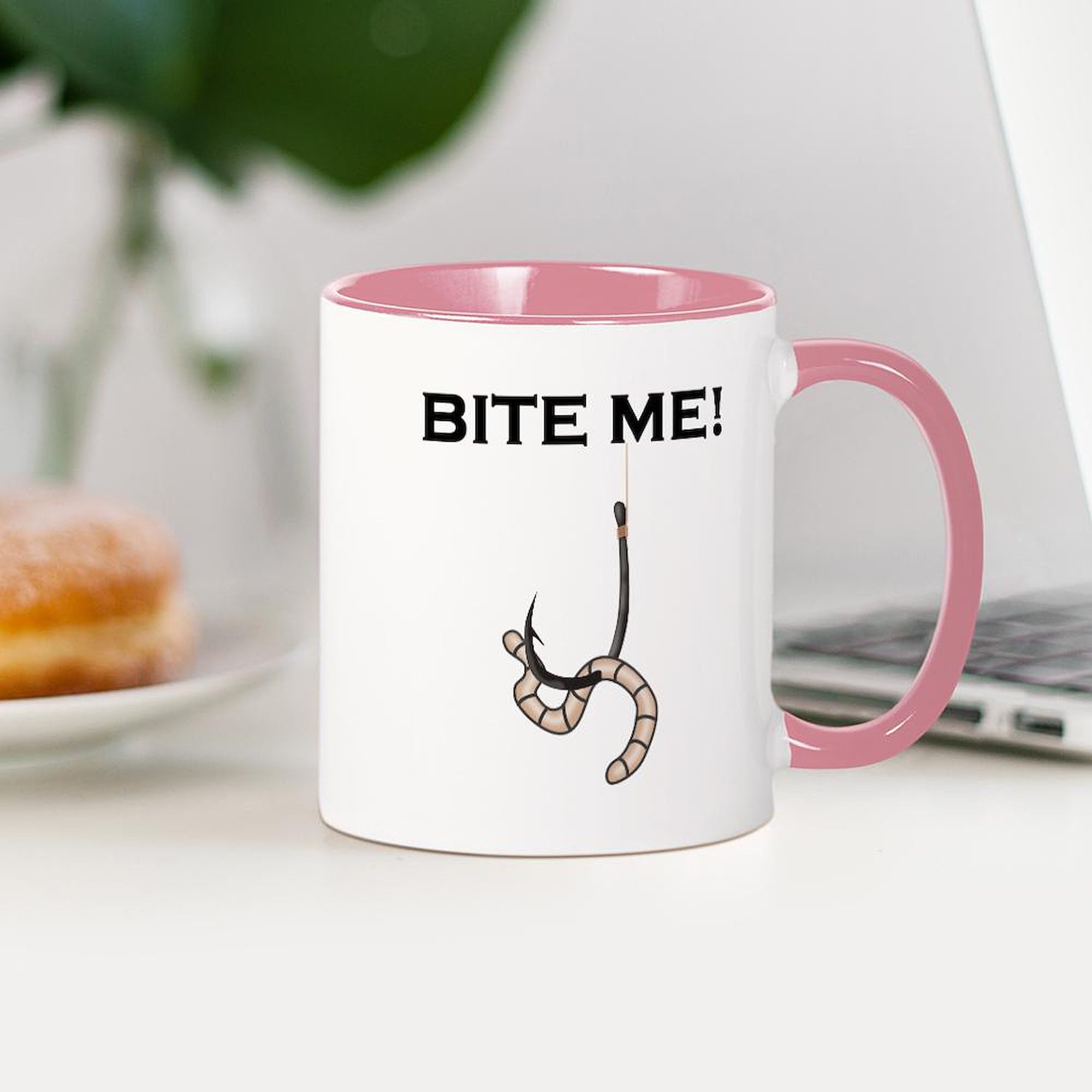 Bite Me! 11 oz Ceramic Coffee Mug (325 ml) - Funny Sarcastic Gift for Coffee Lovers, Office Humor, White Elephant Gifts & Everyday Use