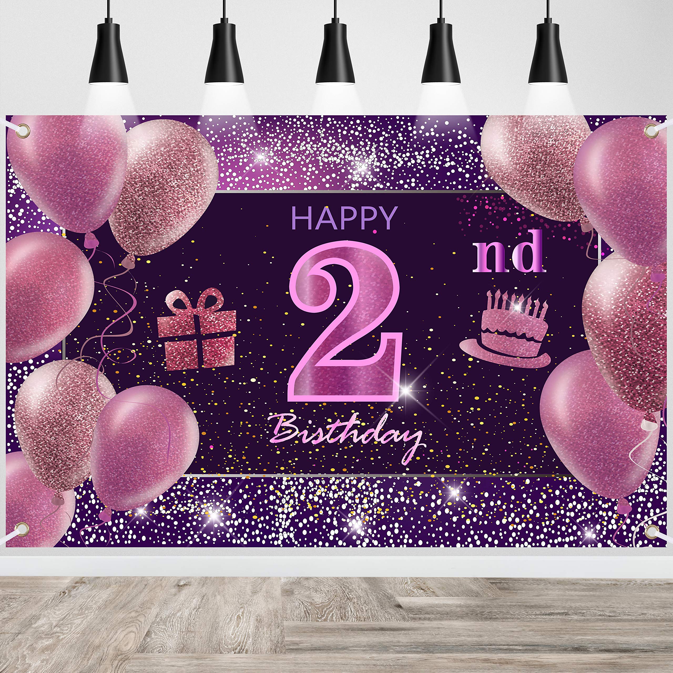 IMISI Pink Happy Birthday Banner - 2nd Birthday Decorations for Girls, Women's Party Backdrop | Perfect for Birthday Parties, Baby Showers & Celebrations