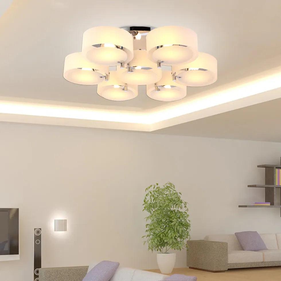 Round Petal LED Flush Mount Ceiling Light - Modern Dimmable Lighting Fixture for Bedroom, Living Room & Kitchen | Energy-Efficient Home Decor