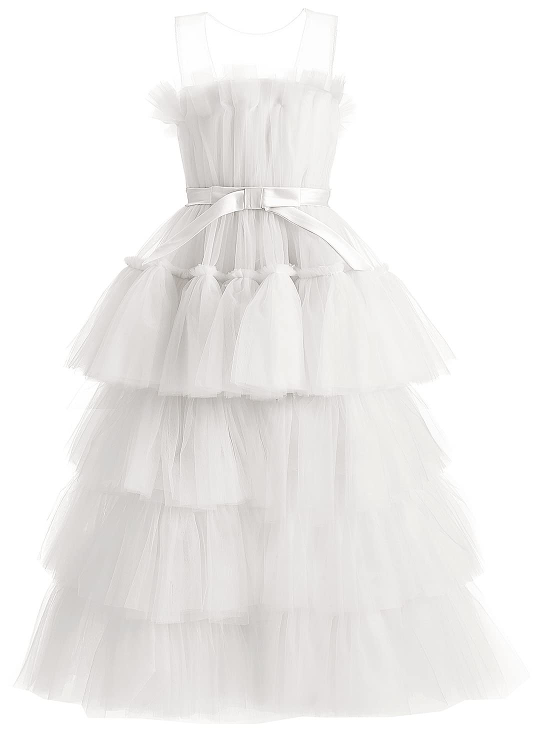 Yexinbridal Girls Princess Pageant Dress - Tulle High-Low Ball Gown for Kids Birthday Party & Special Occasions | Perfect for Pageants, Weddings, and Formal Events