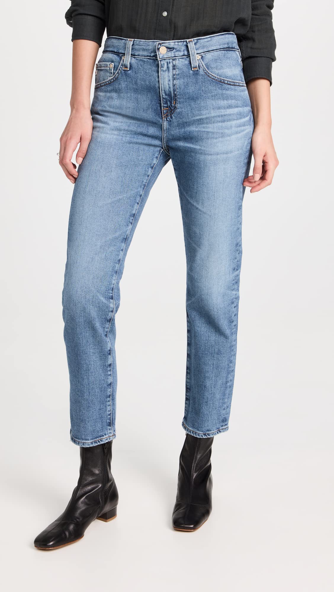 AG Adriano Goldschmied Women's Ex Boyfriend Slim Jeans - High Waisted Distressed Denim Pants for Casual Wear & Night Out