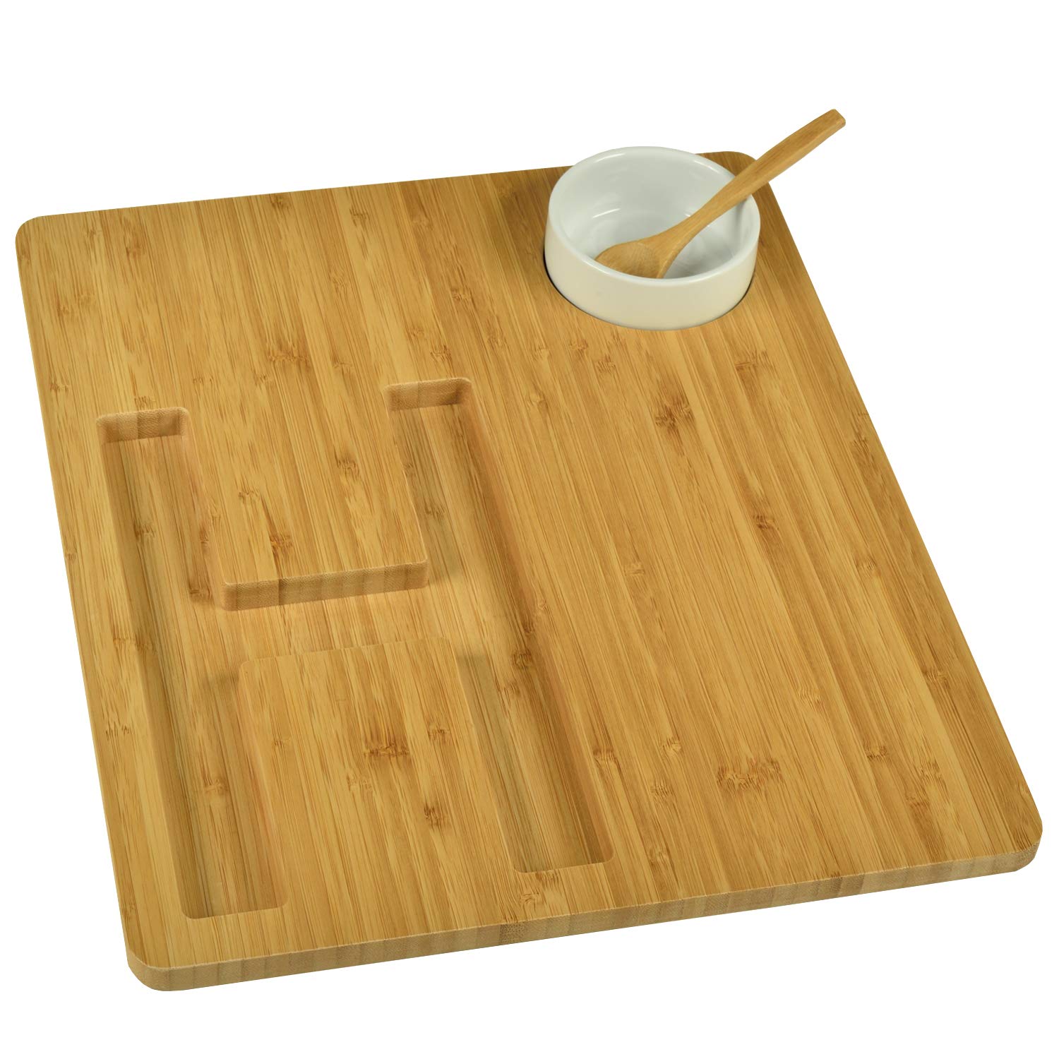 Personalized Monogrammed Bamboo Cheese & Cracker Serving Board Set with Cheese Tools & Ceramic Bowl - Letter H - Perfect for Wine Parties, Charcuterie Boards & Housewarming Gifts