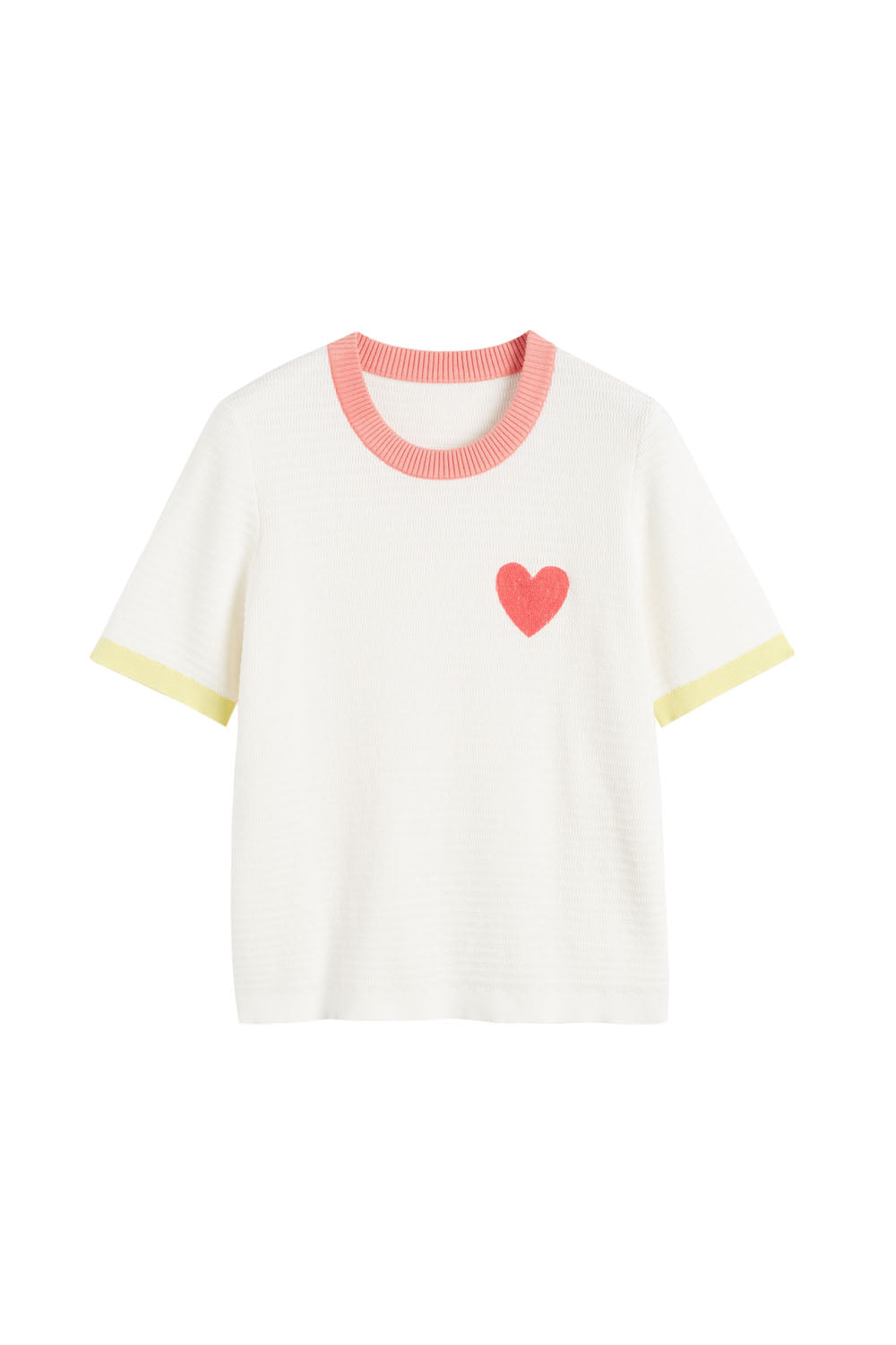 Soft Cotton Heart Breton Crochet T-Shirt for Women - Comfortable & Stylish Summer Top for Casual Wear, Beach Outings & Date Nights