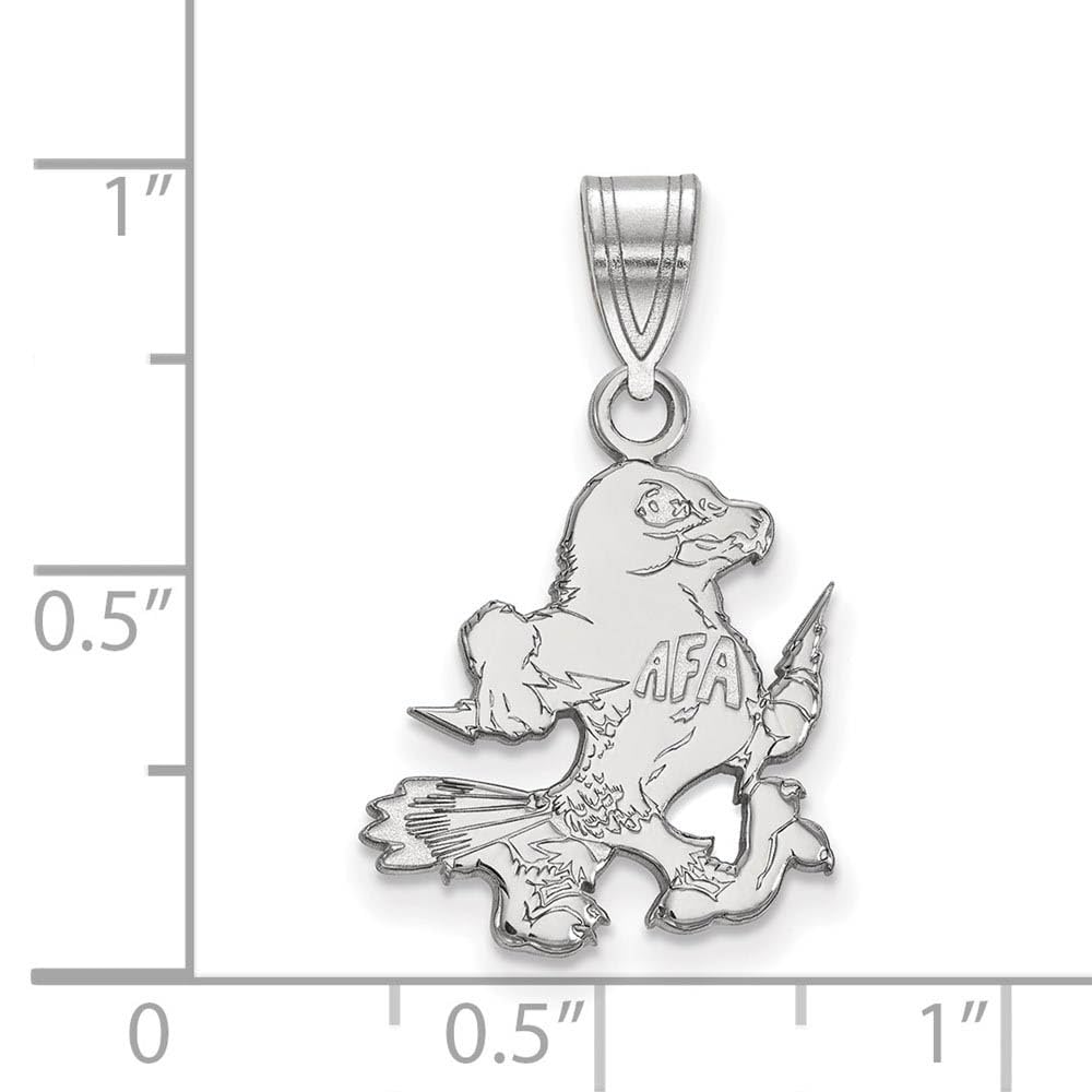 10k White Gold Air Force Medium (5/8 Inch) Pendant - Military Jewelry Gift for Airmen, Graduation & Special Occasions
