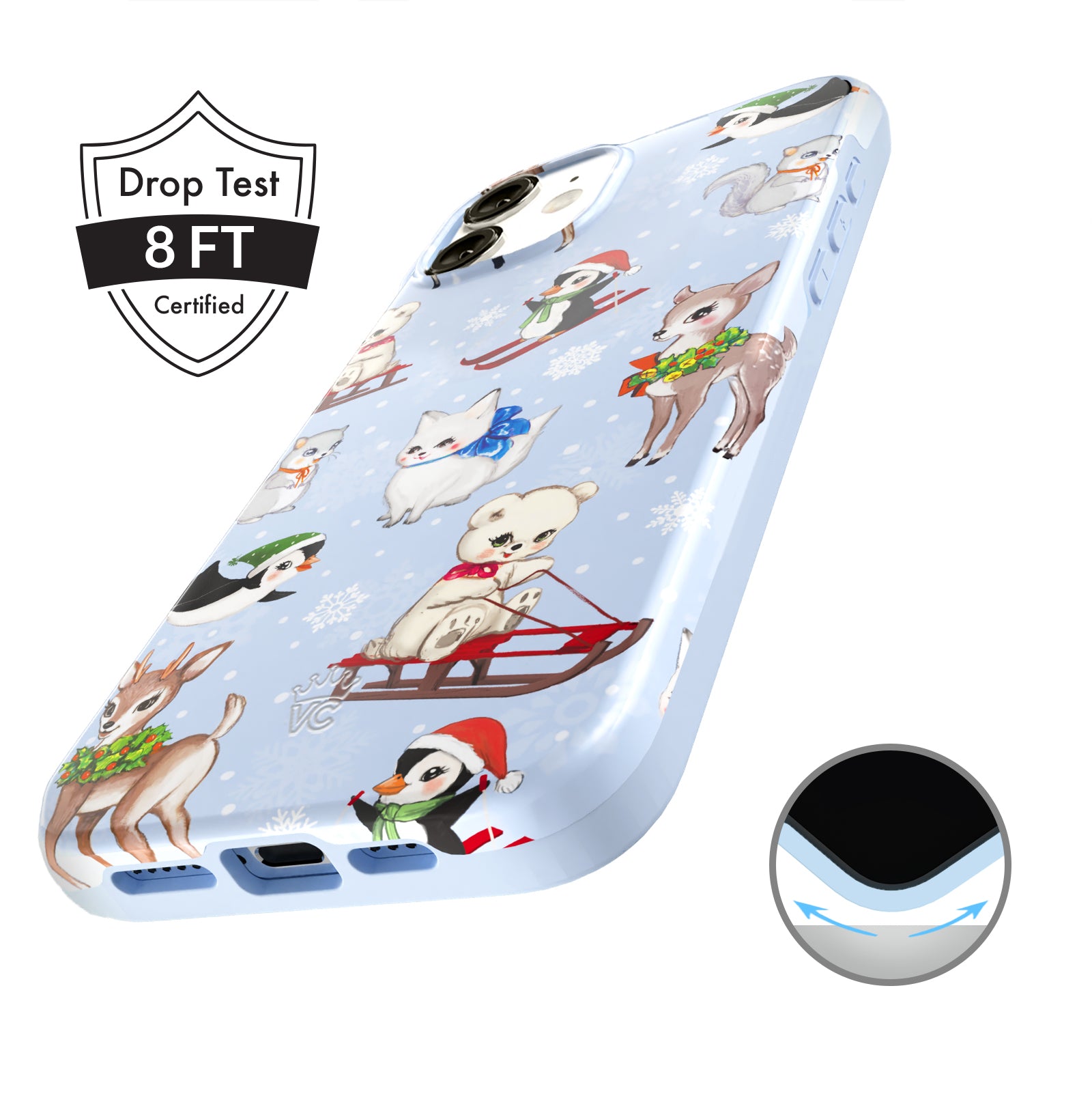 Cute Winter Wonderland Baby Animals iPhone Case - Protective & Stylish Cover for iPhone 12/13/14/15 Pro Max - Perfect Gift for Animal Lovers & Holiday Season