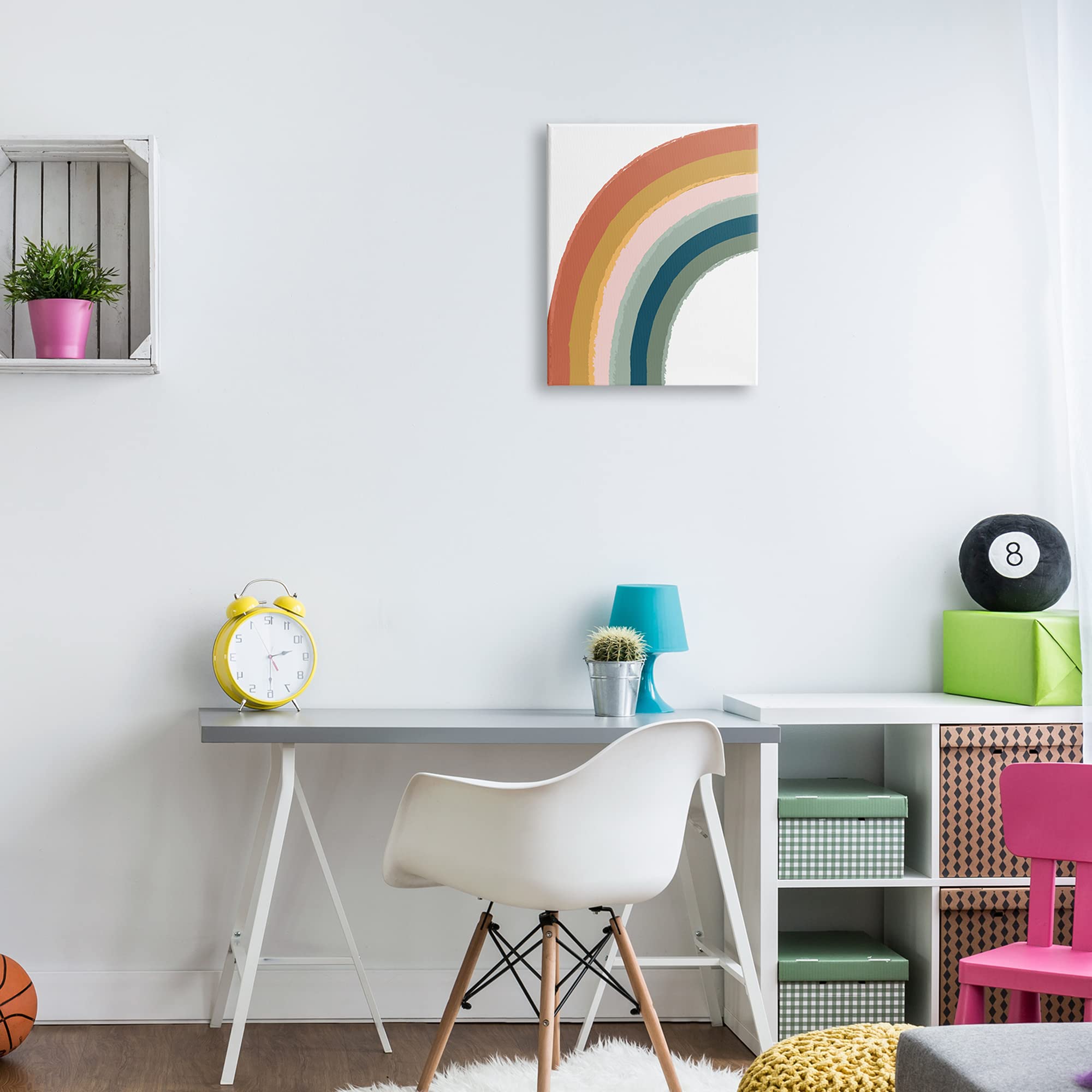 Stupell Industries End of Rainbow Chalk Smudge Pattern Nature Doodle Wall Art - Designed by Lisa Perry - Modern Abstract Canvas Print for Living Room, Bedroom & Office Decor