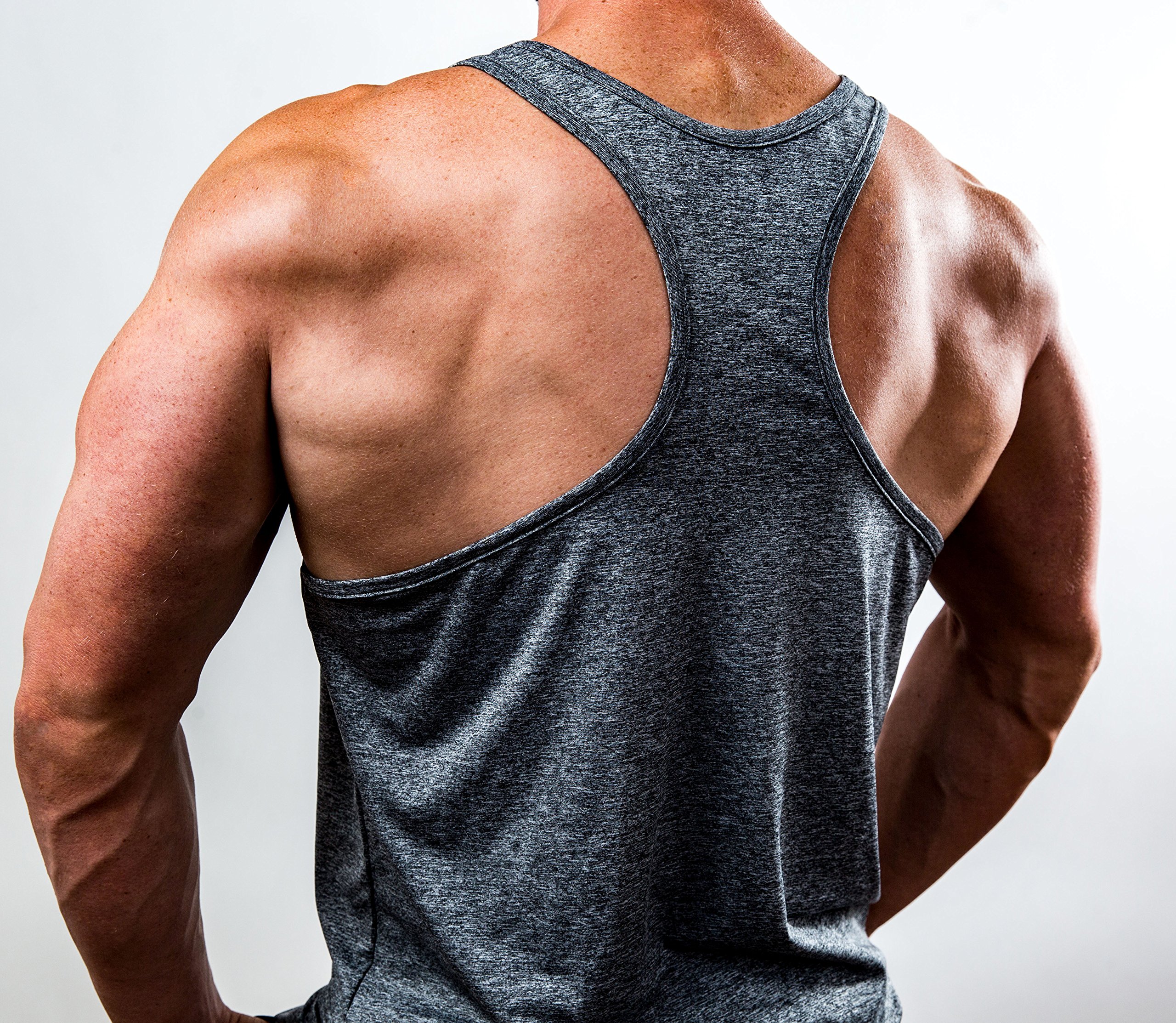 Satire Men's Gym Fitness Stringer - Functional Workout Tank Top for Training & Exercise - Slim Fit Muscle Shirt for Bodybuilding & Gym Wear