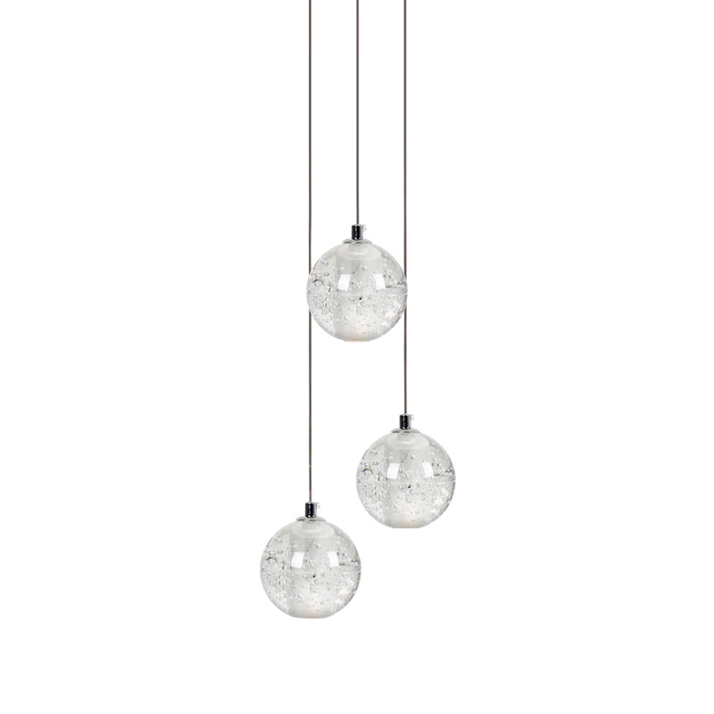 Elegant Ball Crystal Pendant Light - Modern Chandelier for Dining Room, Bedroom & Living Room Decor - Dimmable LED Hanging Light Fixture