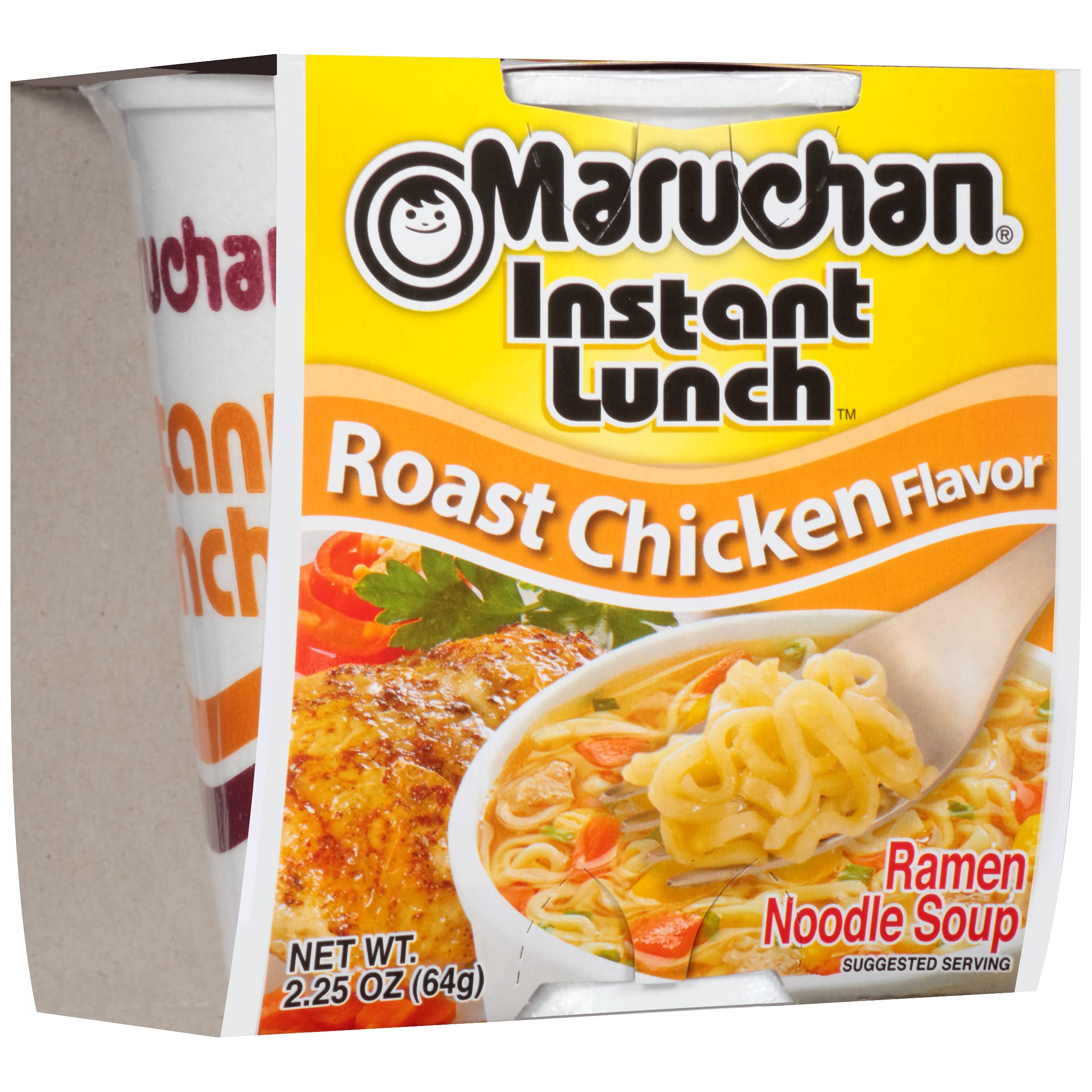 Maruchan Instant Lunch Roasted Chicken Flavor Ramen Soup - 2.25 oz (6-Pack) | Quick & Easy Microwaveable Meal for Office, College Dorm & Emergency Food Supply