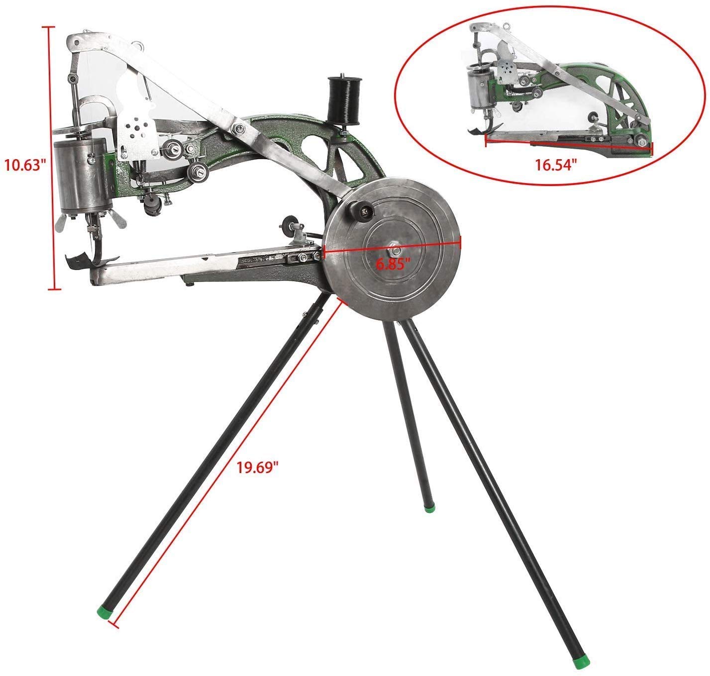 Professional Hand Cobbler Sewing Machine - Dual Cotton & Nylon Line Leather Stitching Tool for Shoes, Bags, Clothes Repair | Perfect for Home DIY, Shoe Repair Shops & Leather Craft Projects