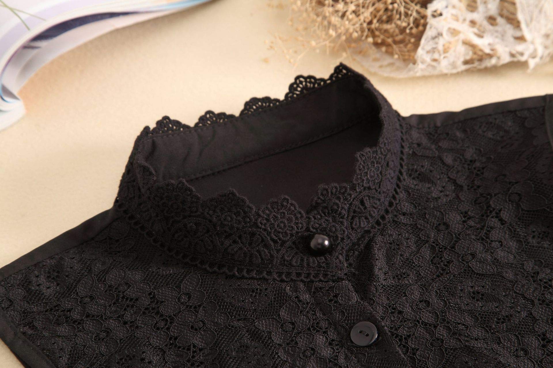Detachable Pointed Collar Classic Fake Blouse for Women - Office Work Dickey Top Shirt (Black) | Perfect for Professional Attire, Business Meetings & Formal Occasions