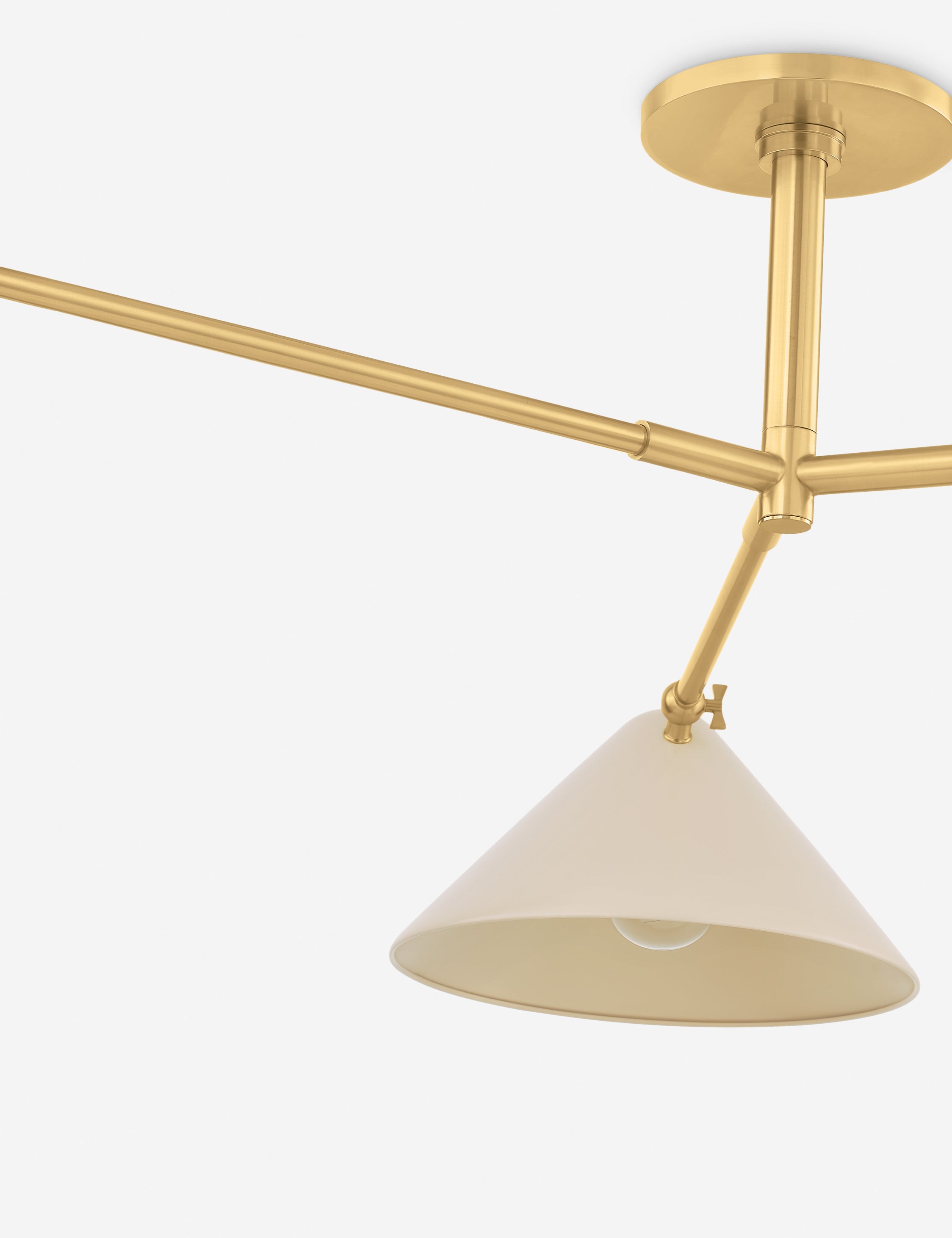Citrine Semi Flush Mount Light Fixture - Modern Amber Glass Ceiling Light for Bedroom, Living Room & Hallway