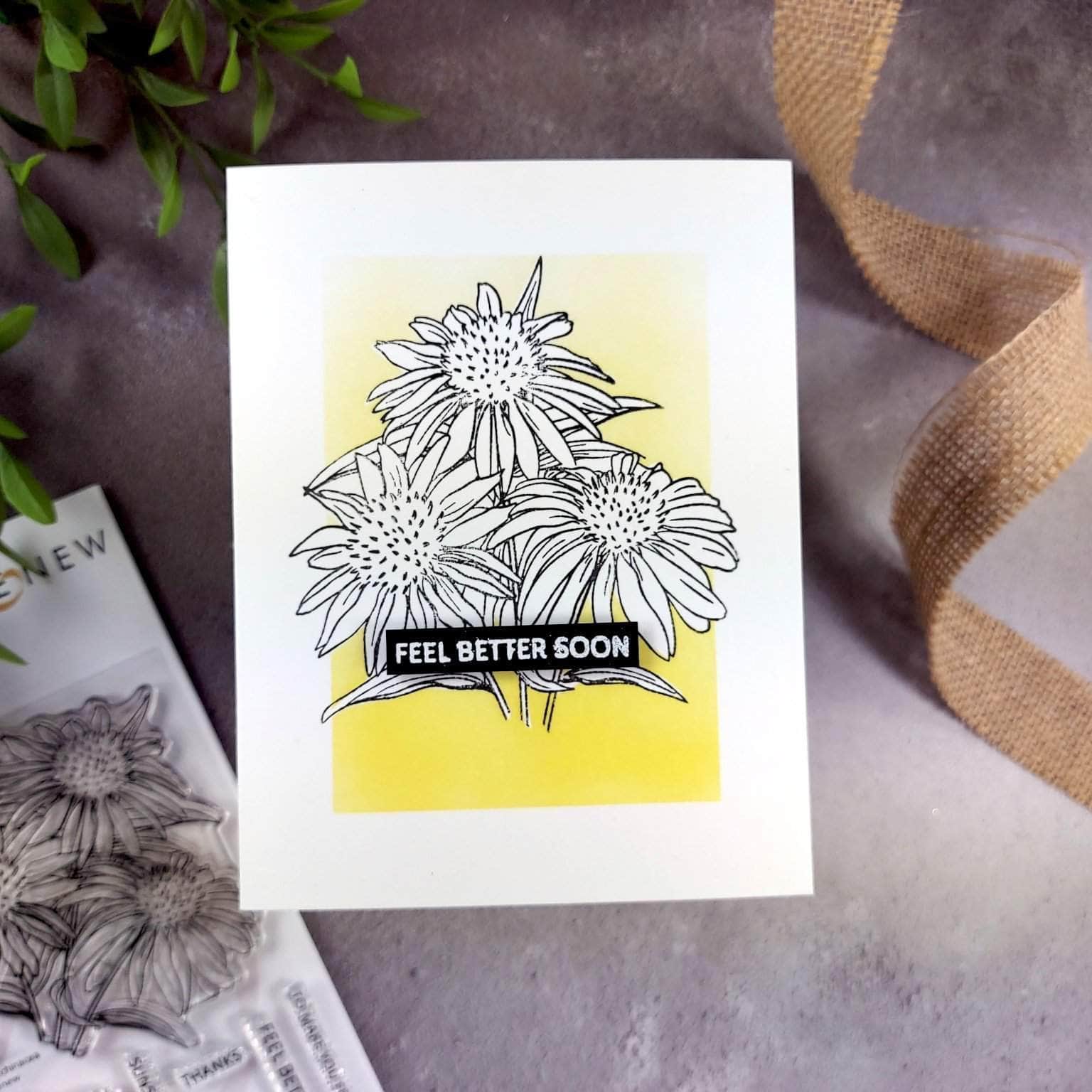 White Swan Echinacea Outline Stamp Set for DIY Flower Painting - Perfect for Scrapbooking, Card Making, and Handmade Greeting Cards