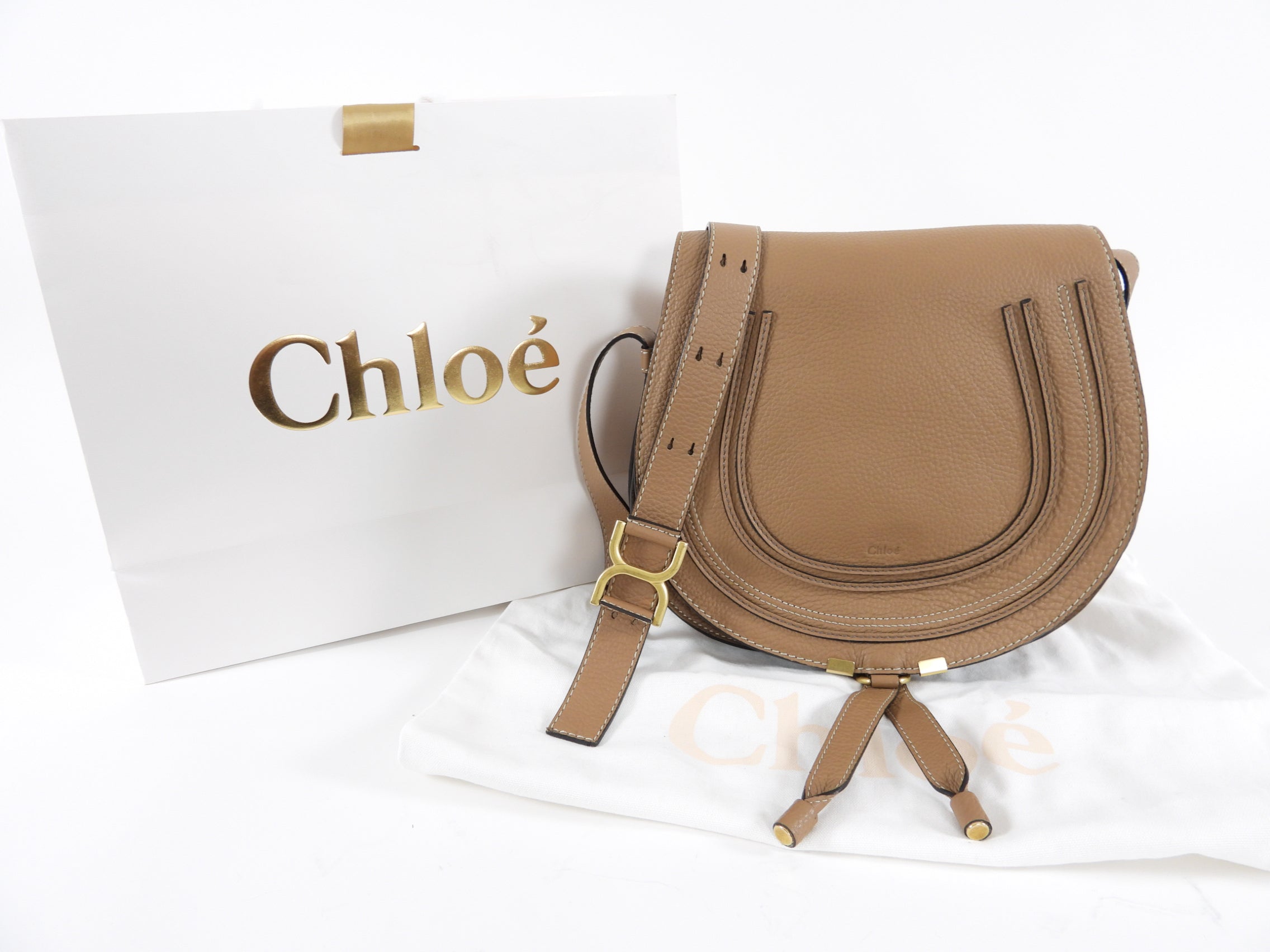 Chloe Marcie Crossbody Bag in Nut Brown - Stylish Leather Shoulder Bag for Women, Perfect for Daily Use, Travel & Shopping