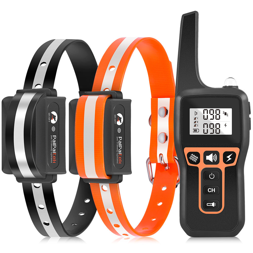 PD 529 TIO 2-in-1 Dog Training Collar with Remote & Automatic Bark Control - Shock/Vibration/Beep Modes for Small to Large Dogs - Waterproof & Rechargeable for Outdoor Use