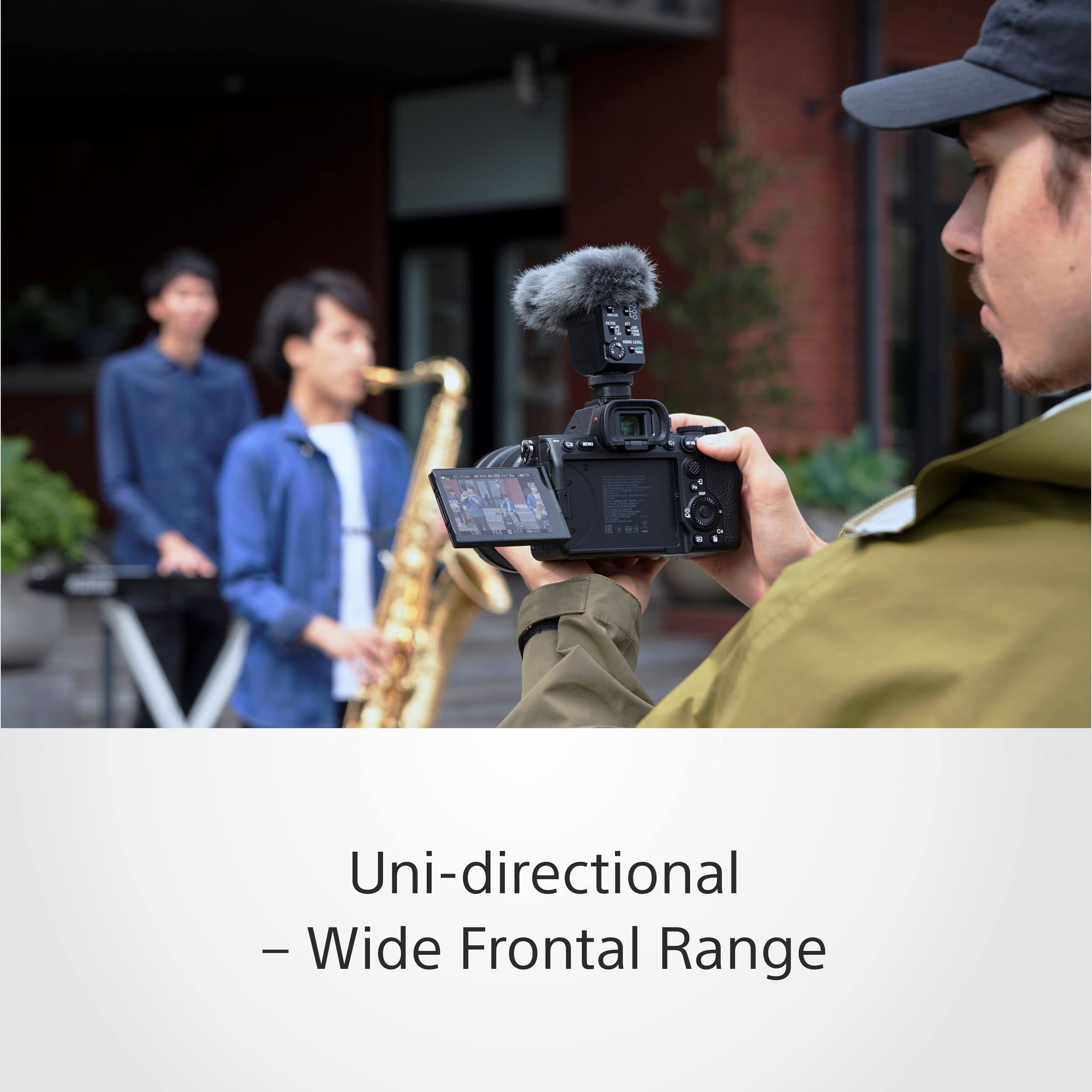 Sony ECM-B10 Compact Shotgun Microphone - Professional Directional Mic for DSLR, Mirrorless Cameras & Video Recording (Black) - Perfect for Vlogging, Interviews & Outdoor Filming