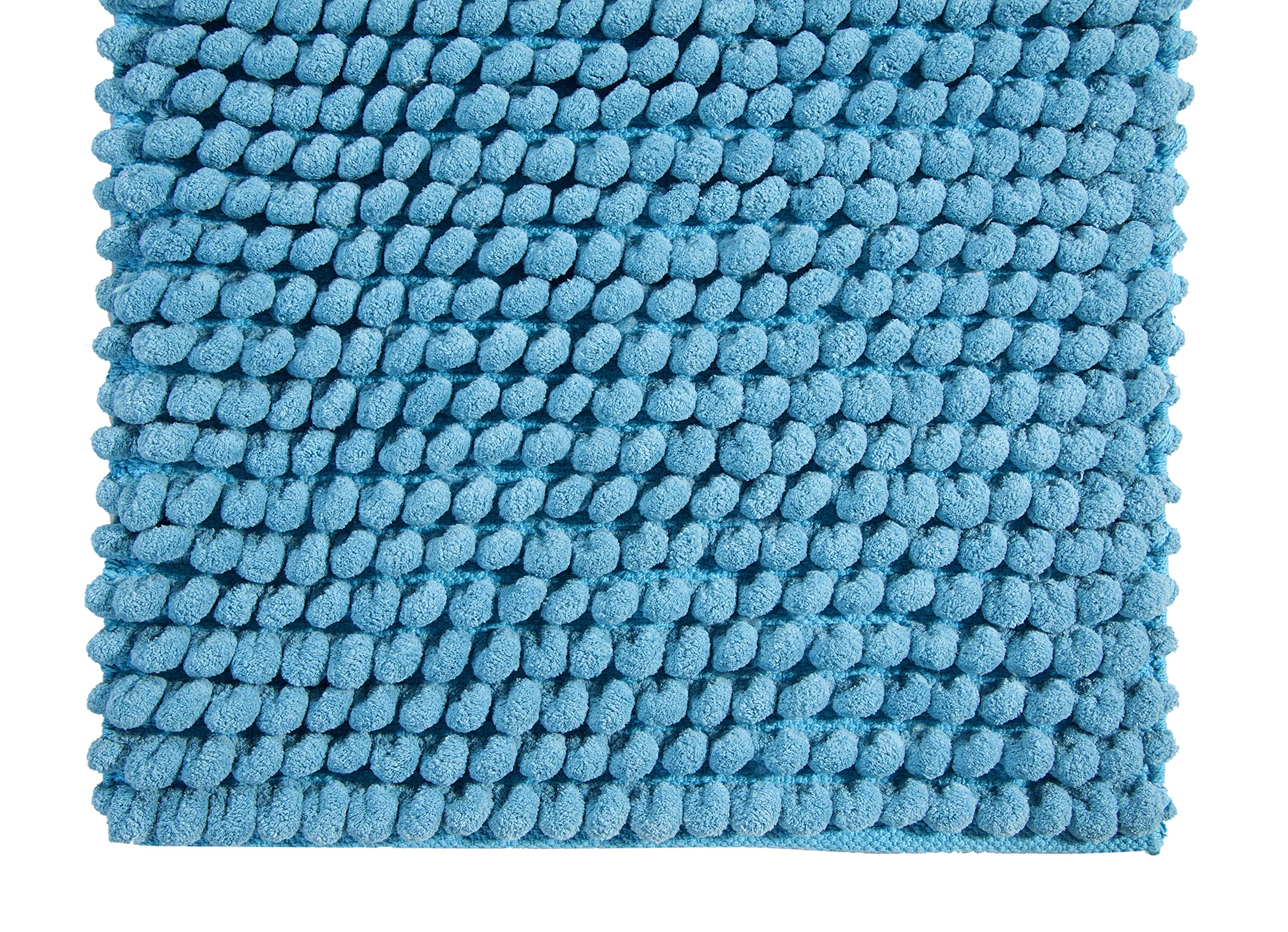 Soft Cotton & Microfiber Bath Rug – 50x30 Inch Non-Slip Latex Backing, Arctic Blue Loop Bubbles Pattern, 200 GSM Handloom – Perfect for Bathroom, Shower & Spa – Spot Clean Only