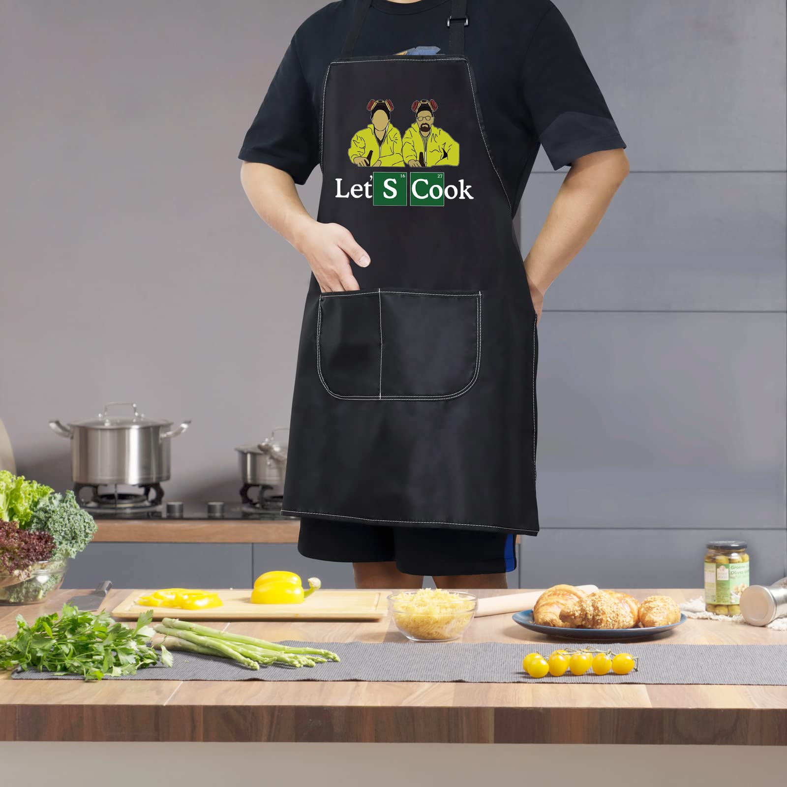 Funny Crime TV Show Kitchen Apron - Adjustable Cooking Apron with Pocket - Perfect Gift for TV Show Fans - Ideal for Cooking, Baking, BBQ & Kitchen Decor