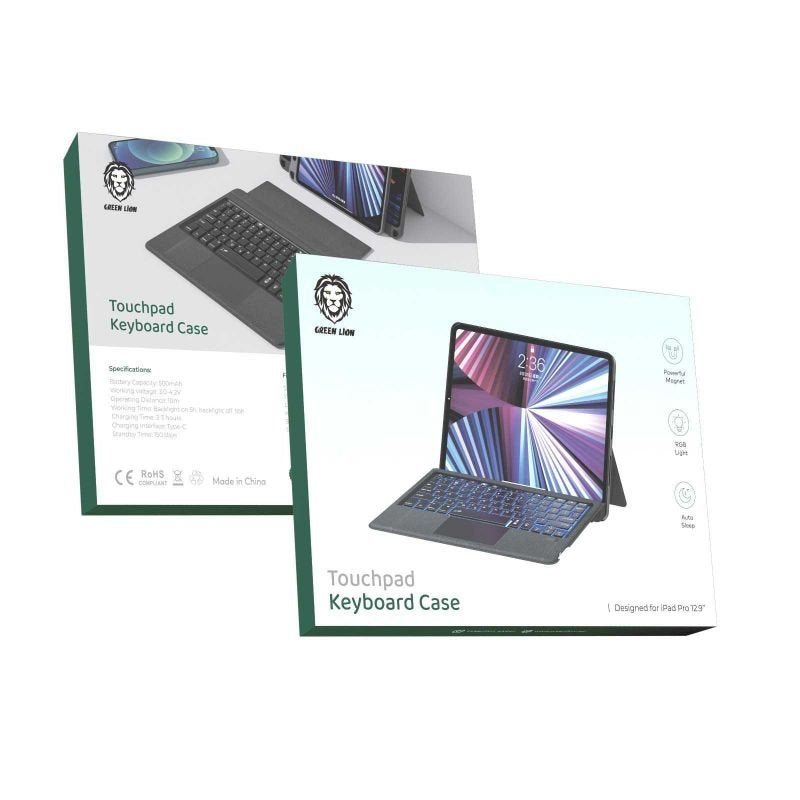 Green Lion Touchpad Keyboard Case - Ultra Slim & Wireless for iPad/Tablet - Perfect for Work, Study & Travel