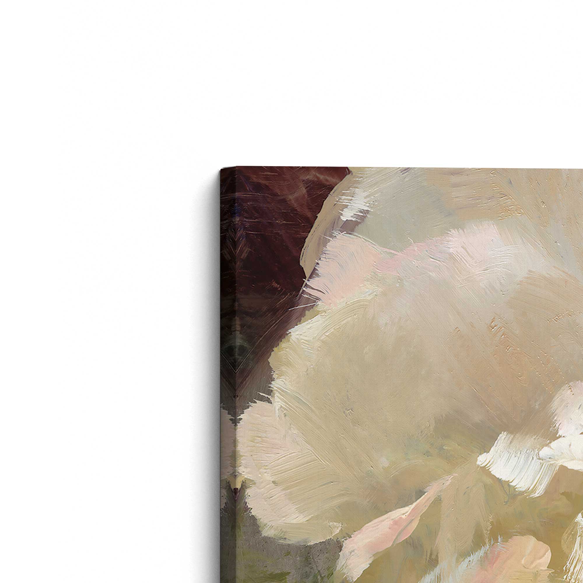 Graceful White Peony Bloom II Canvas Wall Art Print - Elegant Floral Painting for Living Room, Bedroom & Office Decor