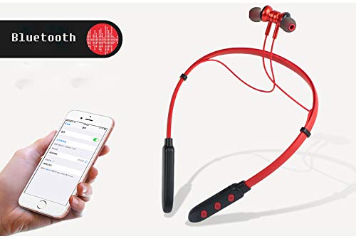 QT S Bluetooth Neckband Headphones - Wireless Stereo Headset with HD Sound V5.0, Noise Cancelling, Sweat/Waterproof for Gym, Workout, Travel & Business | 7-Hour Playtime | Perfect for Running, Commuting & Music Lovers