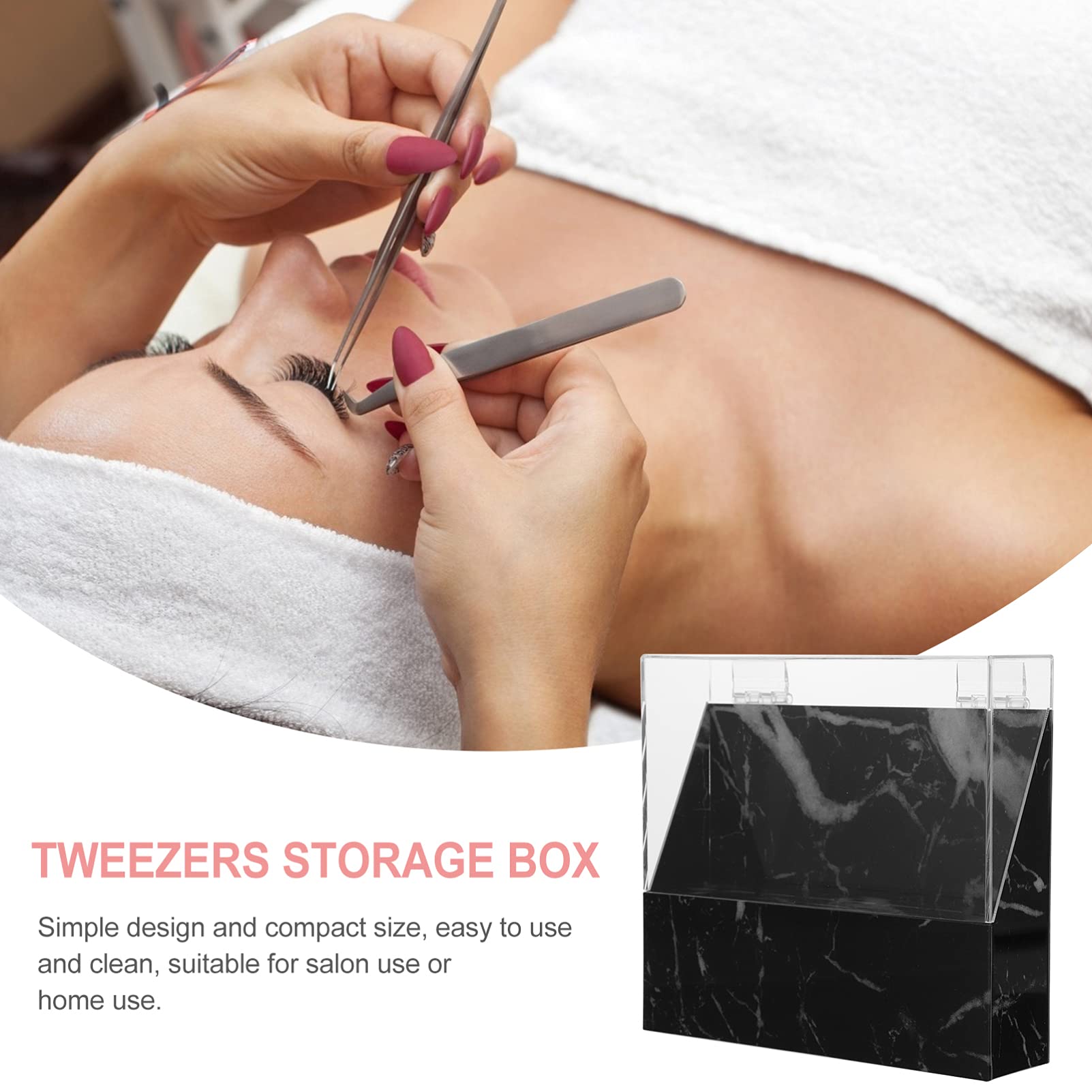 Professional Tweezer Holder Storage Box with Lid - Organizer Case for Lash, Eyebrow, and Beauty Tweezers - Perfect for Salon, Spa, and Home Makeup Organization