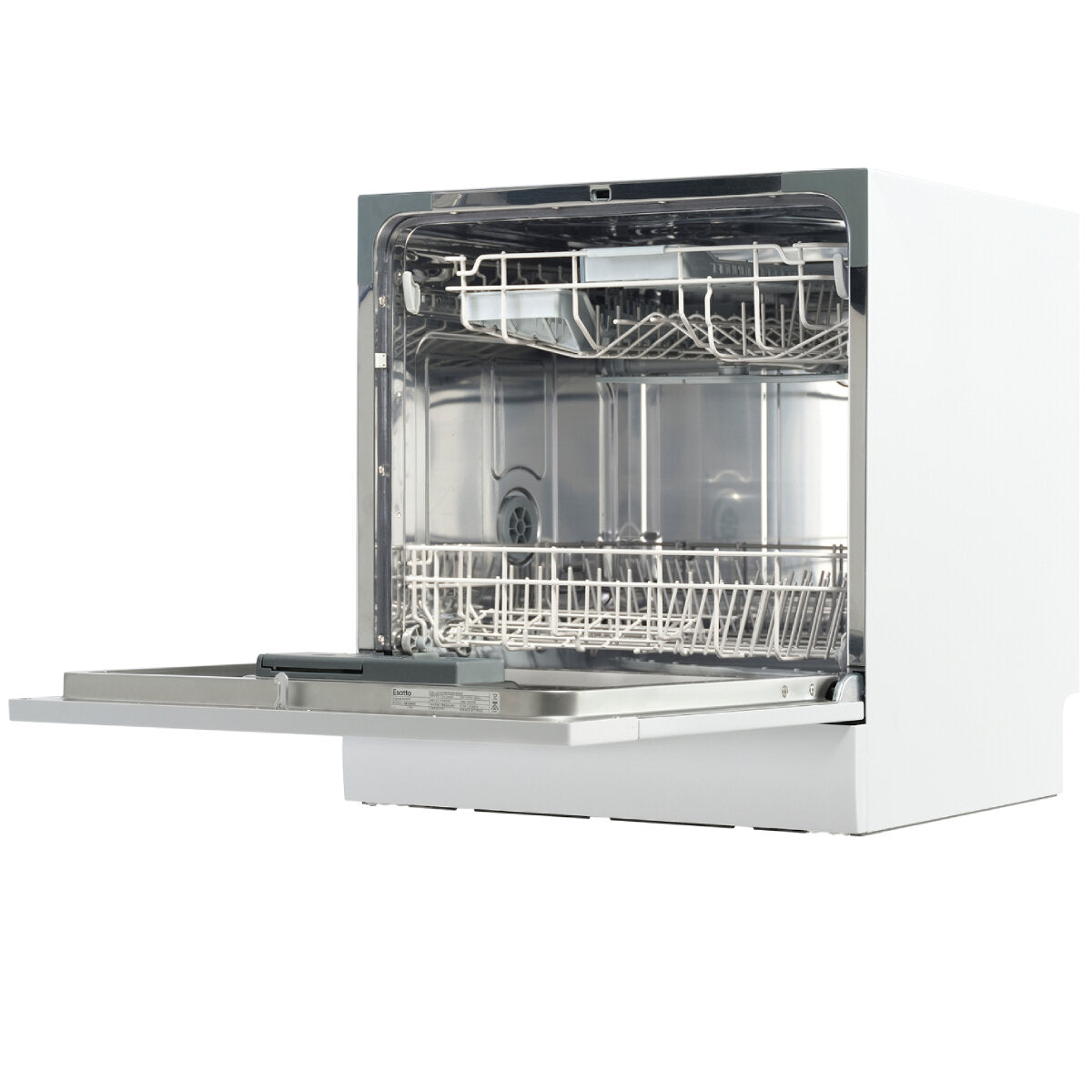Esatto EBTDW2D Compact White Benchtop Dishwasher - Portable Countertop Dishwasher for Small Kitchens, Apartments, RVs & Dorm Rooms | Energy Efficient & Space Saving Design