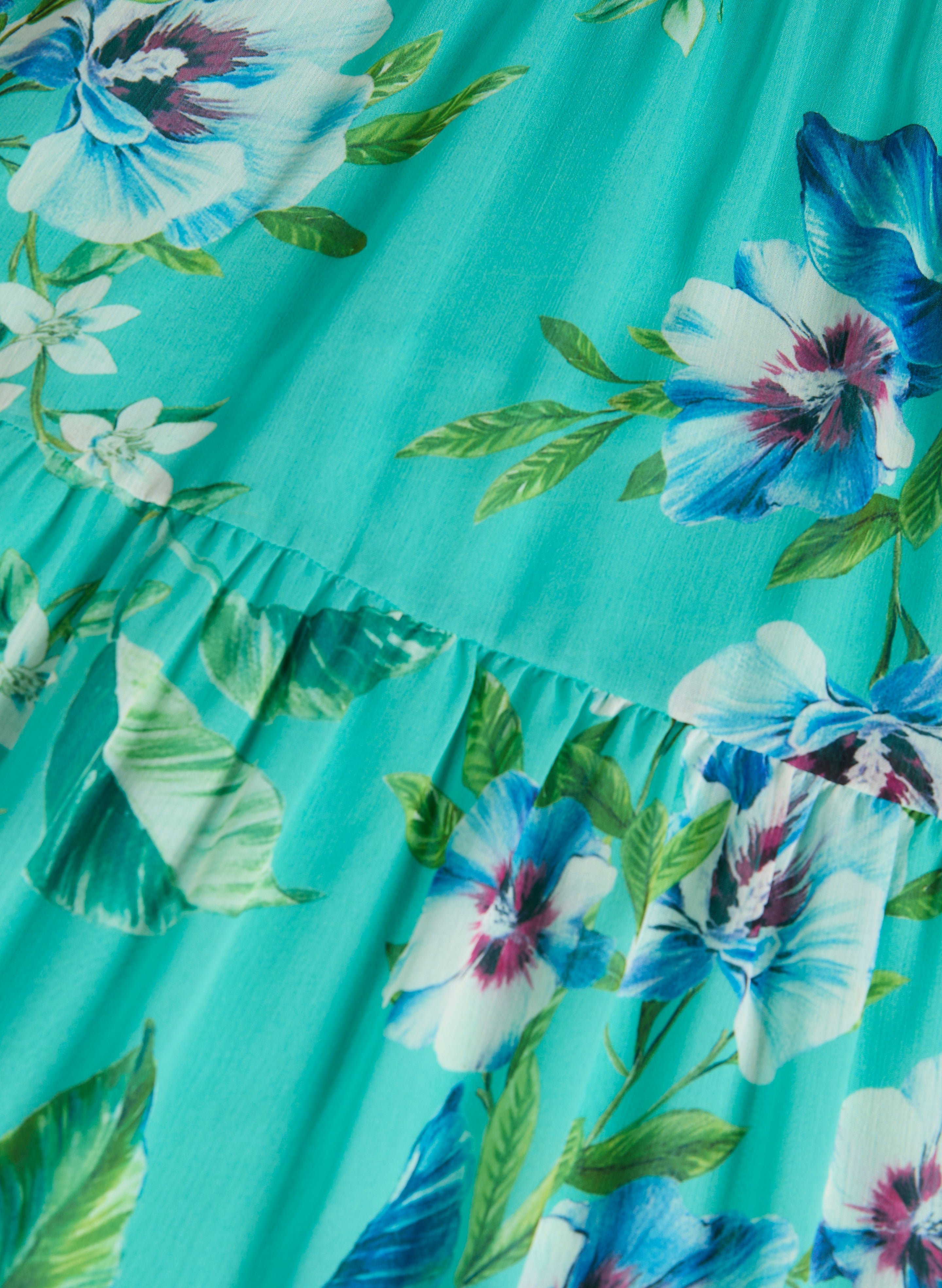 Elegant Floral Chiffon Maxi Dress for Women - Summer Beach Wedding Party & Vacation Outfit