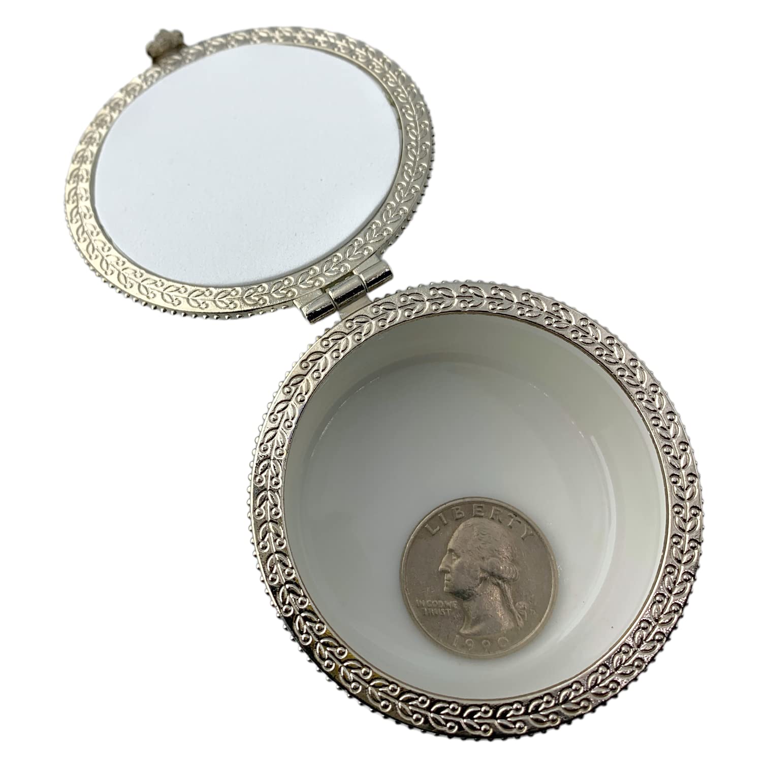Van Gogh Iris Trinket Box - Handcrafted Ceramic & Glass Jewelry Storage (2.5 Inch Diameter) - Perfect for Rings, Earrings & Small Keepsakes - Elegant Home Decor & Gift Idea