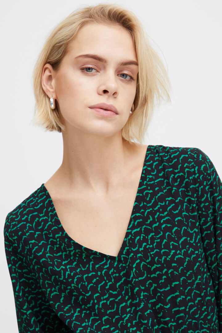 DARA Green Dress for Women - Elegant Flowy Midi Dress for Casual Wear, Office, Party & Date Night