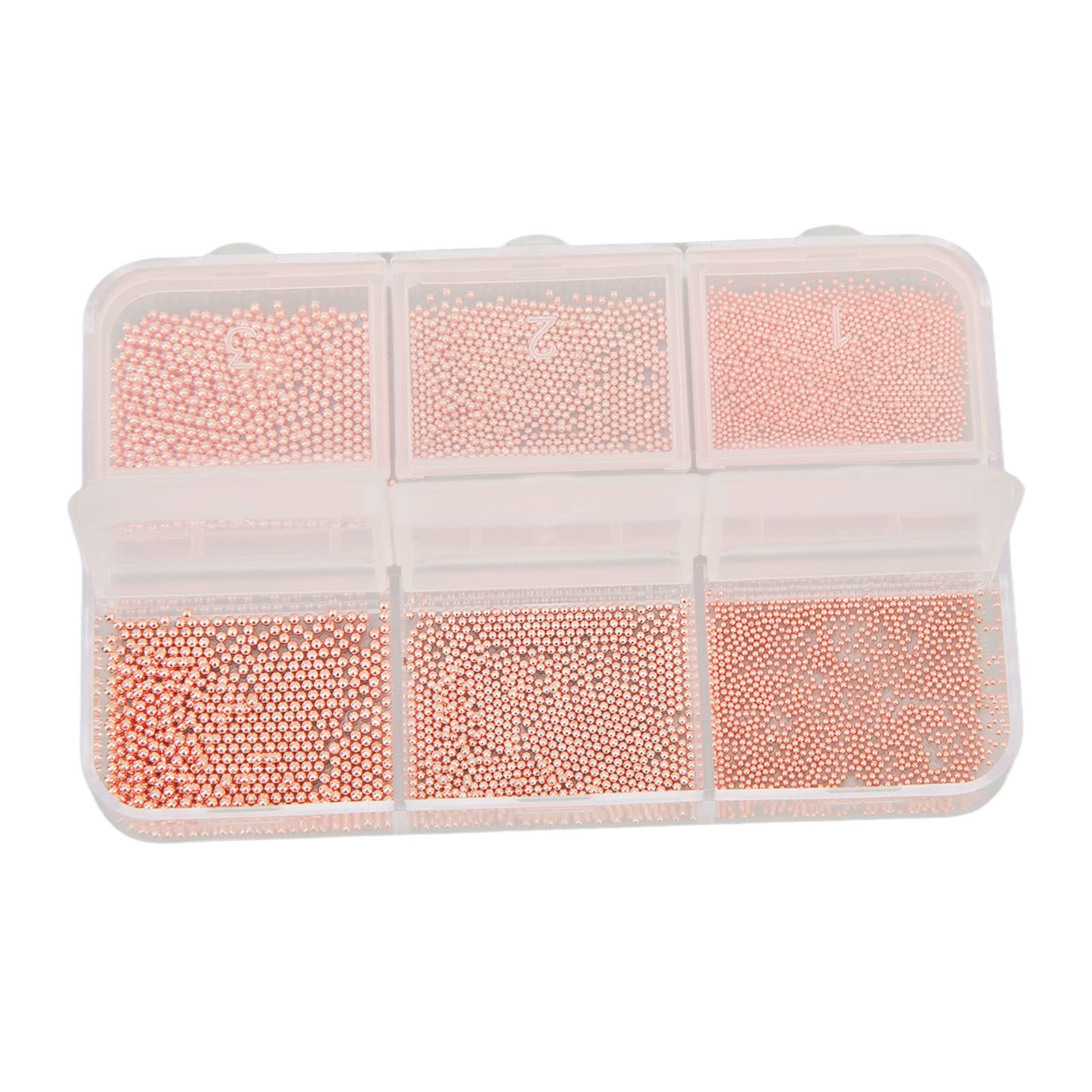Rose Gold Mini Nail Beads - Professional Safe Stylish Nail Art Decorations for Manicure, Pedicure & Nail Salon Use