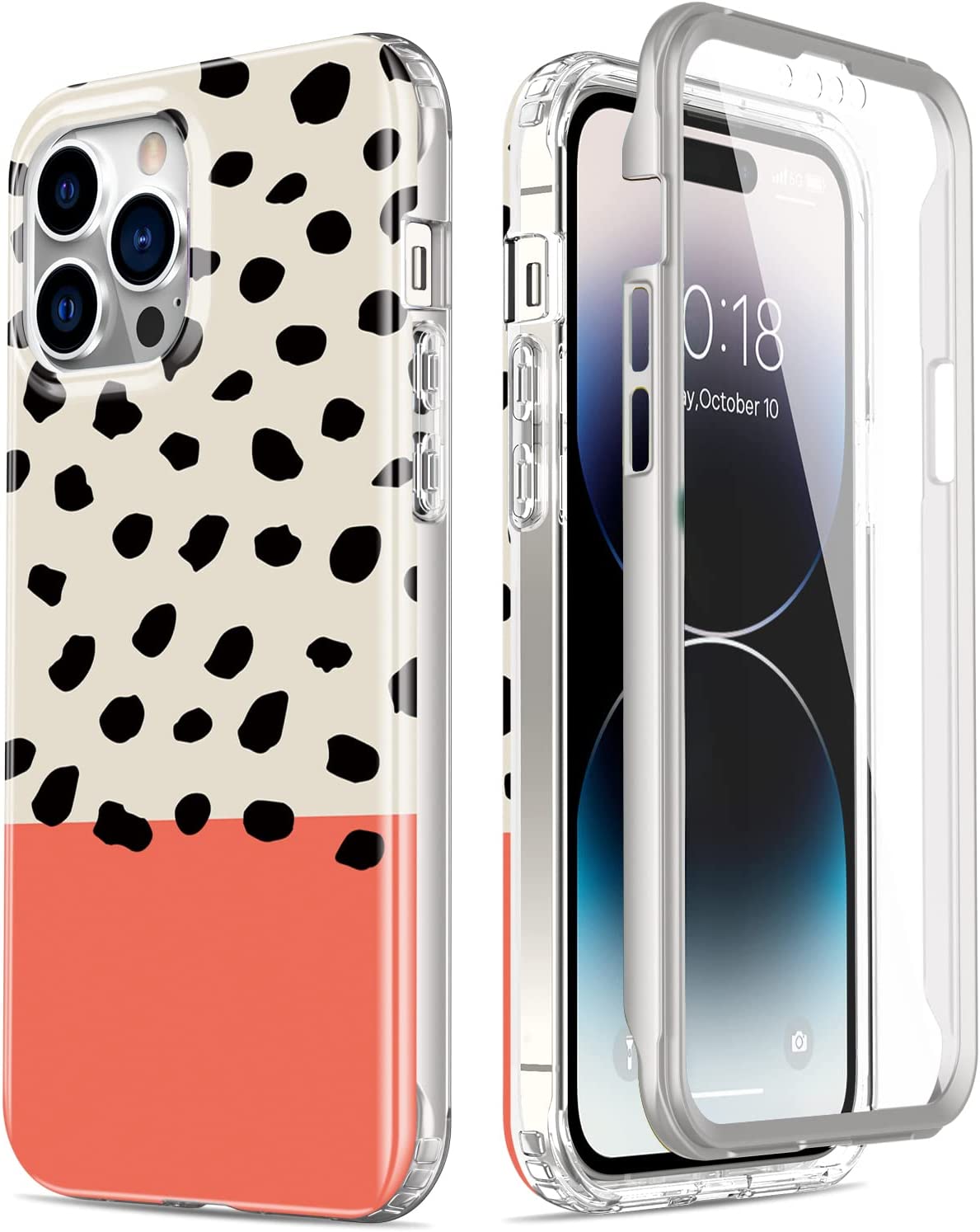 iPhone 14 Pro Case with Built-in Screen Protector - Military Grade Shockproof Cover, Purple Marble Design | Perfect for Outdoor Adventures & Daily Protection