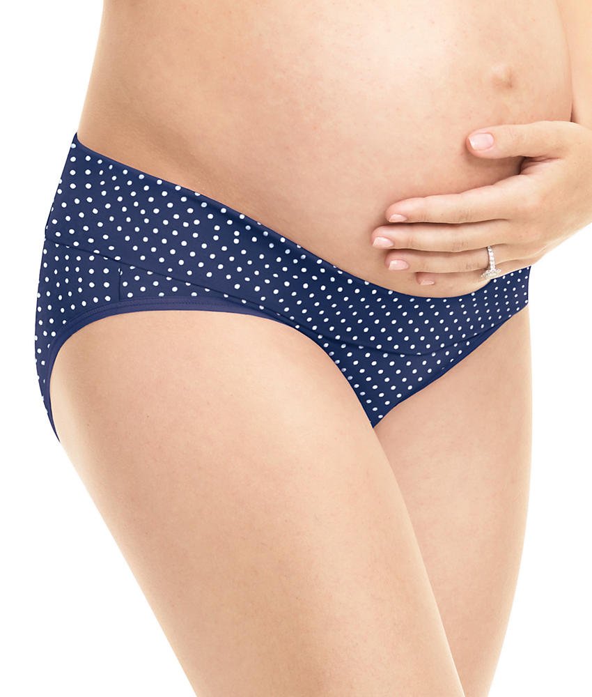 Playtex Women's Maternity Fold Down Modern Brief Panties 3-Pack - Soft Cotton Underwear for Pregnancy Comfort, Postpartum & Everyday Wear