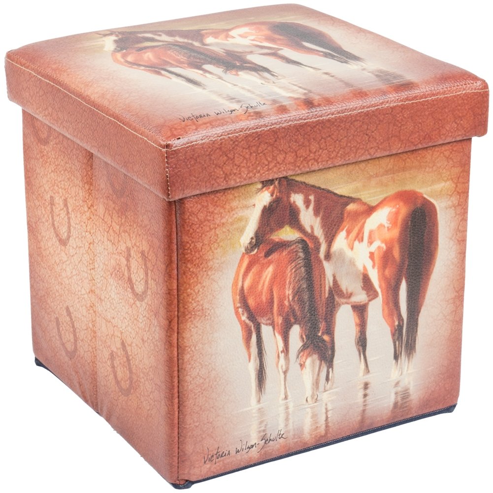 Small Horse Storage Footstool - Multifunctional Ottoman with Hidden Storage for Living Room, Bedroom & Nursery - Perfect for Organizing Toys, Blankets & Home Decor