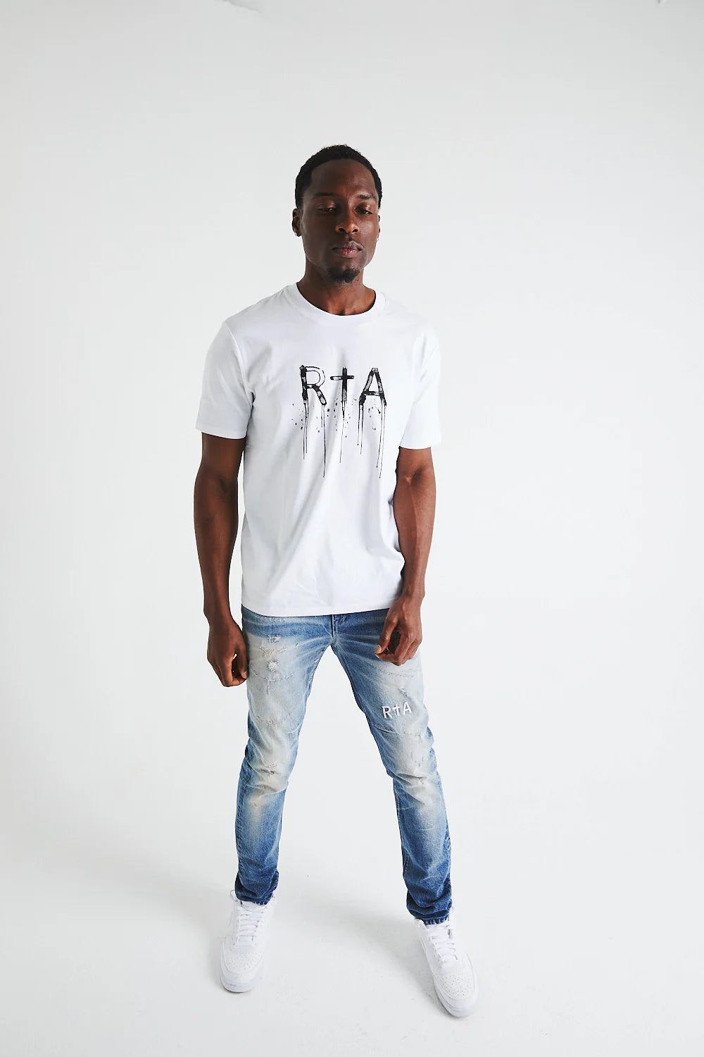 RTA Colin White Watercolor Graphic Tee - Stylish Casual T-Shirt for Men | Perfect for Everyday Wear, Street Fashion & Summer Outfits