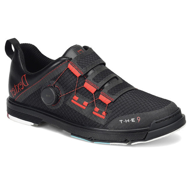 Dexter Men's THE 9 Stryker BOA Bowling Shoes - Black/Red - High Performance Bowling Footwear for League & Tournament Play
