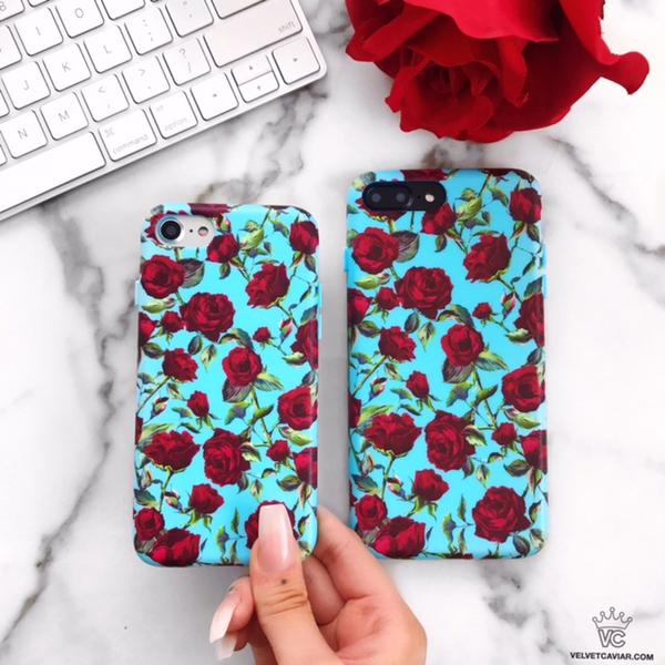 Blue Roses Floral iPhone Case - Elegant Flower Design Protective Cover for iPhone 12/13/Pro/Max - Perfect Gift for Women, Girls, and Rose Lovers (Use for Daily Protection, Special Occasions, and Fashion Accessory)
