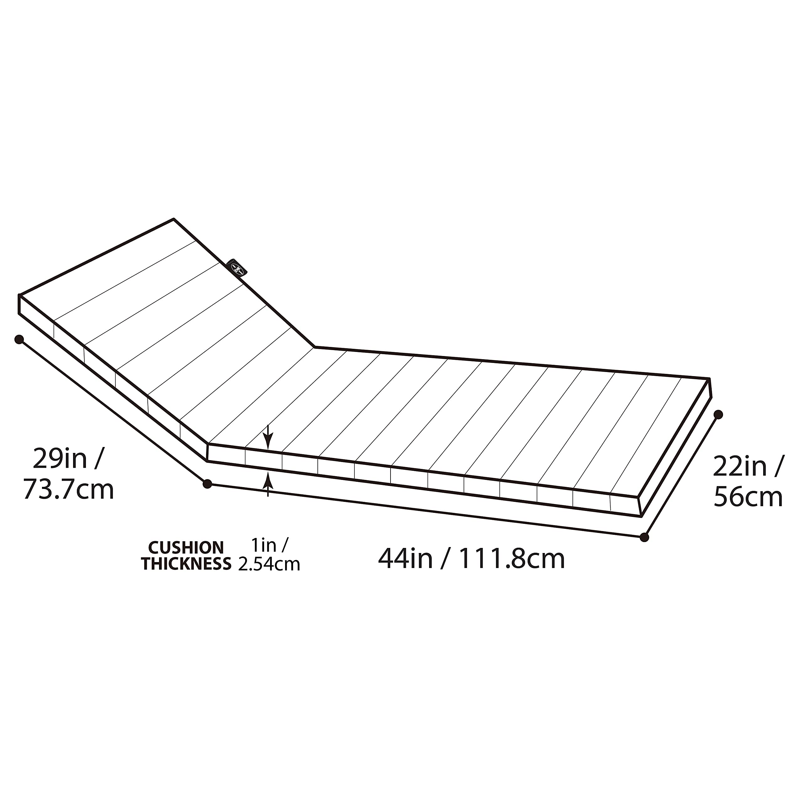 All-Weather Outdoor Chaise Lounge Cushion - Quick-Dry Olefin Fabric & High-Density Filler - Perfect for Patio, Poolside & Deck Chairs (Mulch Charcoal Grey) - Waterproof & UV Resistant for Year-Round Comfort