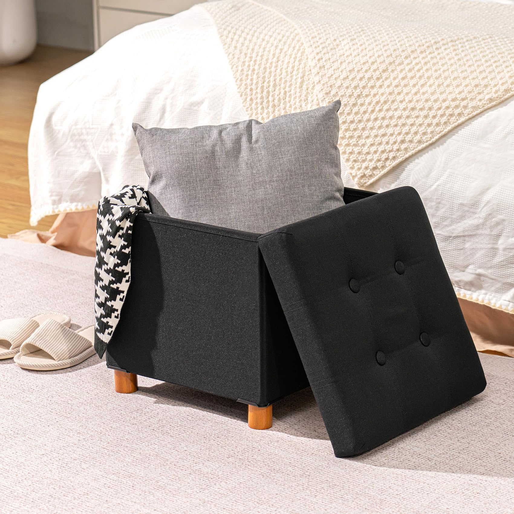 B FSOBEIIALEO Storage Ottoman with Tray - 15