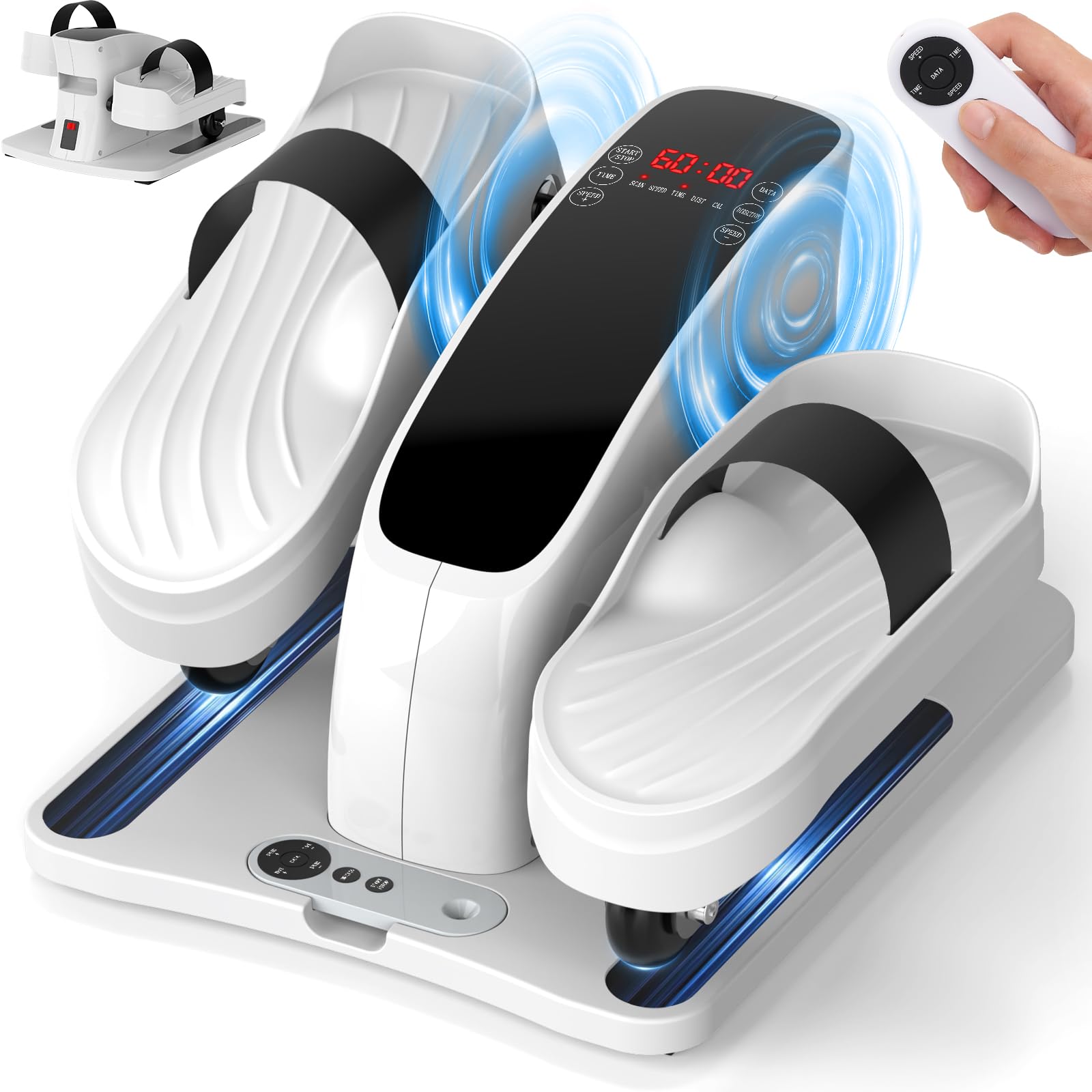 Under Desk Elliptical Machine - 12-Speed Adjustable Quiet Electric Pedal Exerciser for Seniors & Office Workers | Portable Leg Workout Equipment with Remote | Perfect for Home Office, Physical Therapy & Sedentary Lifestyle