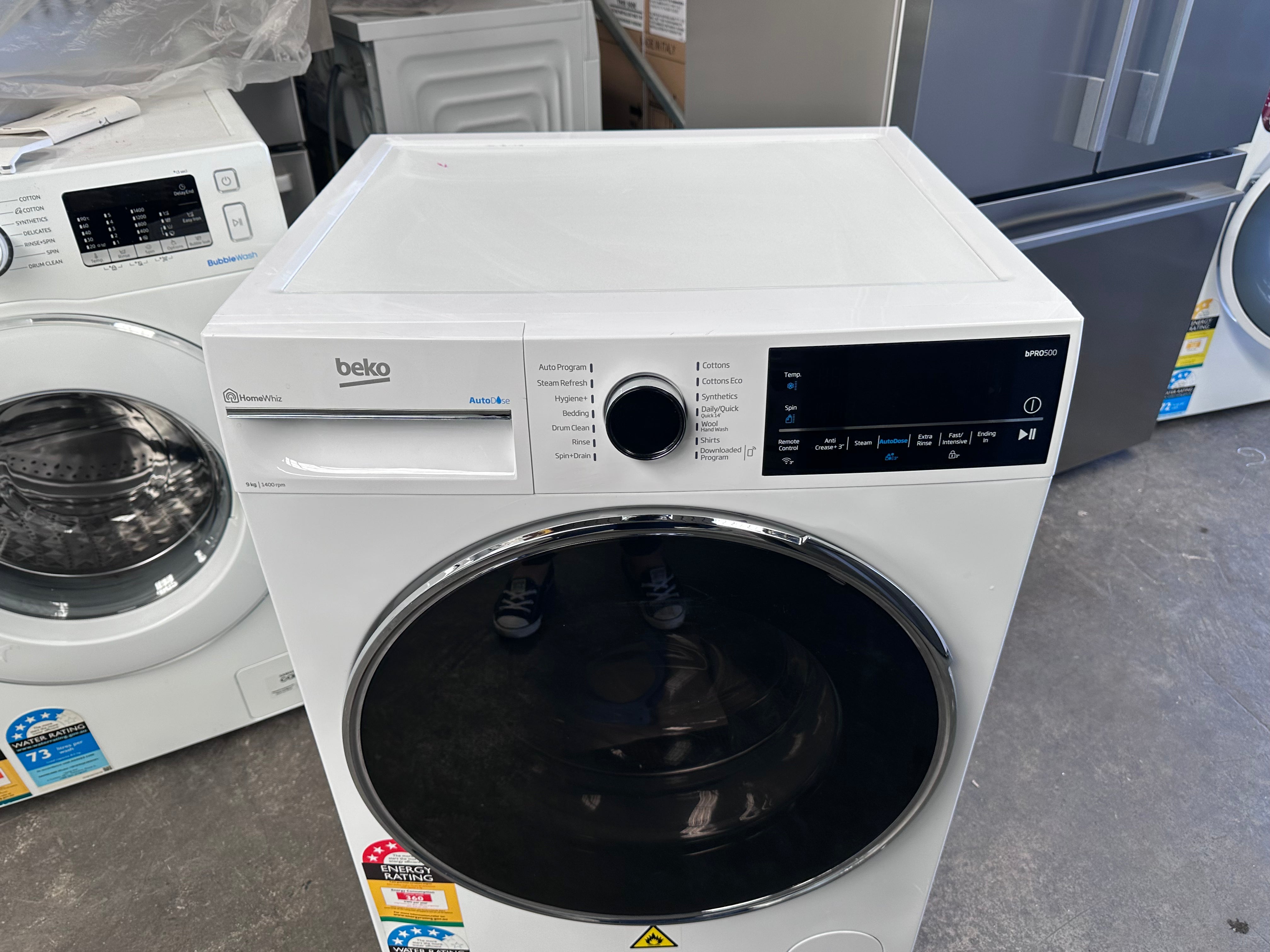 Beko BFLB902ADW 9kg Auto Dose Front Load Washing Machine - Energy Efficient, Quiet Operation - Perfect for Apartments & Small Homes (Factory Second)