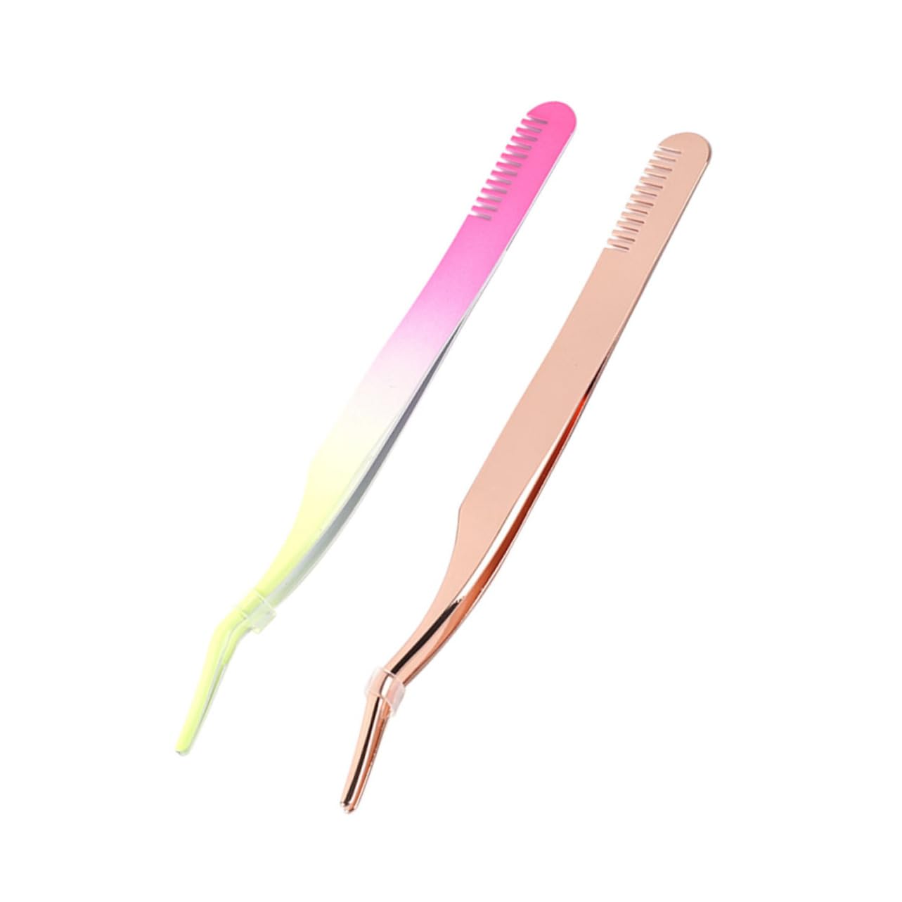 **Hemoton 2-Piece Rose Gold Eyelash Extension Tweezers Set – Curved Tip Lash Clips & Grafting Tools for Professional & DIY Lash Extensions – Perfect for Salon, Home Use & Makeup Kits**