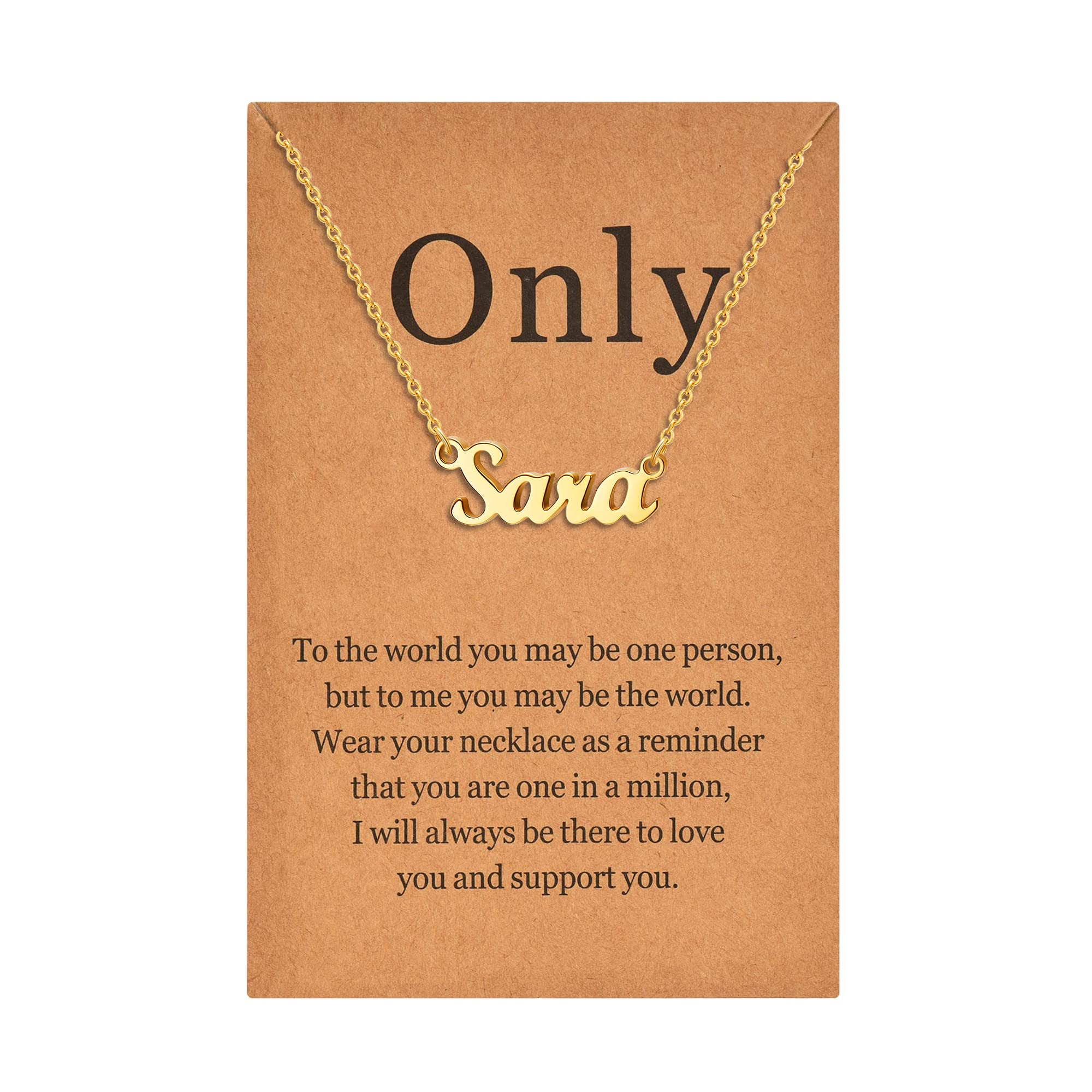 Lcherry Personalized Gold Plated Name Necklace for Women - Custom Nameplate Jewelry Gift for Girls, Mom, Wife - Perfect for Birthdays, Anniversaries & Valentine's Day