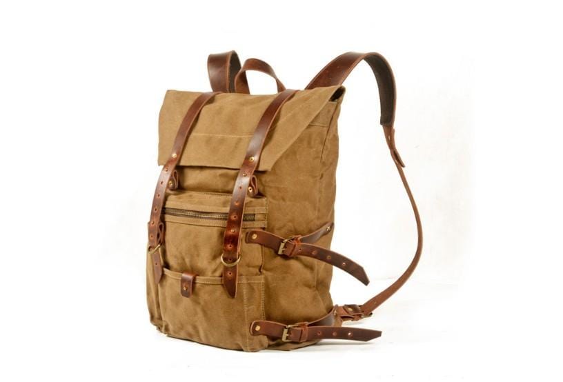Durable Canvas Laptop Backpack for Men & Women - Waterproof 15.6 Inch Notebook Rucksack Bag with USB Charging Port - Perfect for Work, Travel & College Students