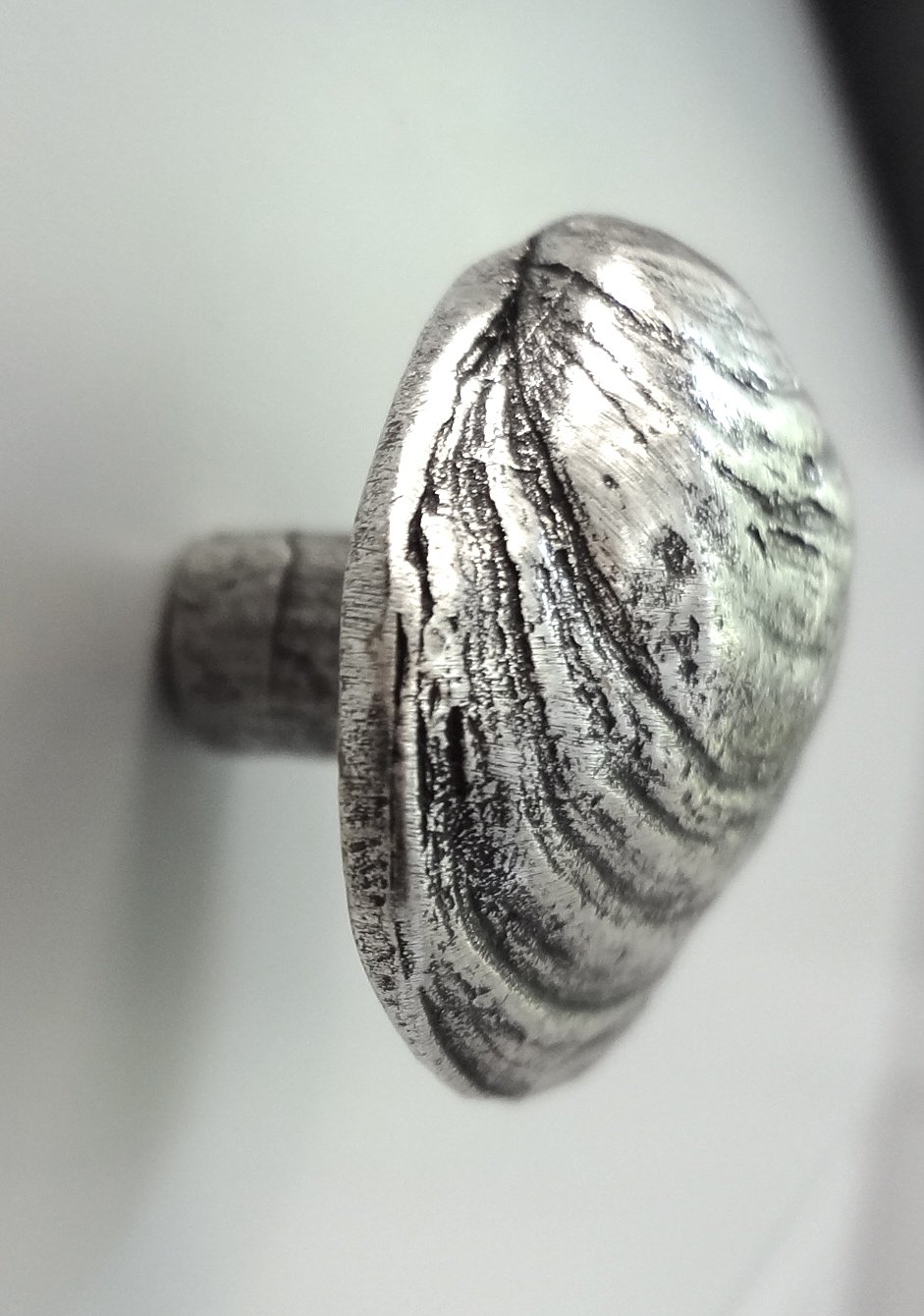 Antique Silver Clam Shell Cabinet Knob - 1 Piece - Vintage Style Drawer Pull for Kitchen, Bathroom & Furniture Hardware