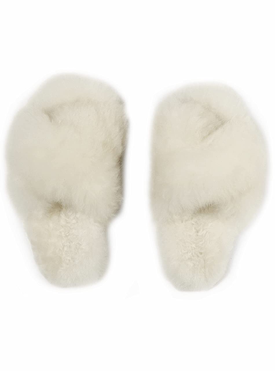 Crisscross Alpaca Slippers - Ultra Soft & Plush 100% Alpaca Wool Fleece Indoor House Shoes for Women & Men | Cozy Home & Spa Relaxation