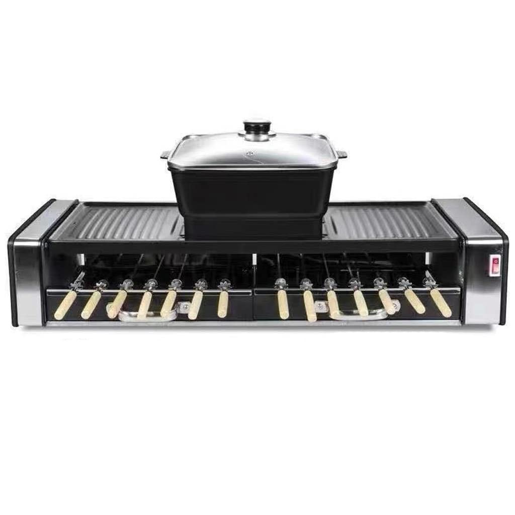 LZL Hot Pot Electric Oven - Multifunctional Smokeless BBQ Grill & Shabu Hot Pot Machine for Home Cooking (Black) | Perfect for Indoor Grilling, Family Gatherings & Asian Hot Pot Meals